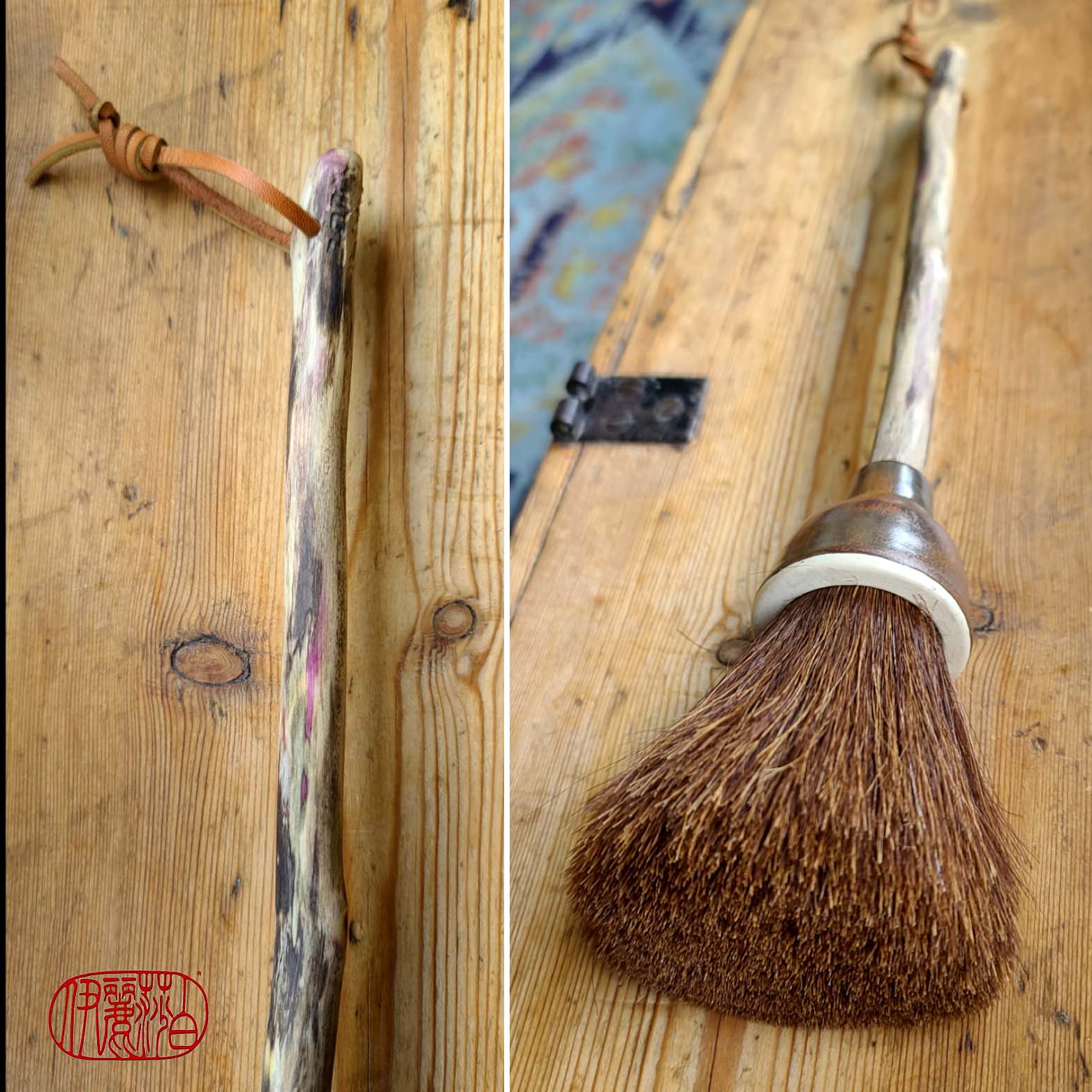 Auburn Horsehair Sumi-e Paint Brush with Ceramic Ferrule Art Supplies Elizabeth Schowachert Art