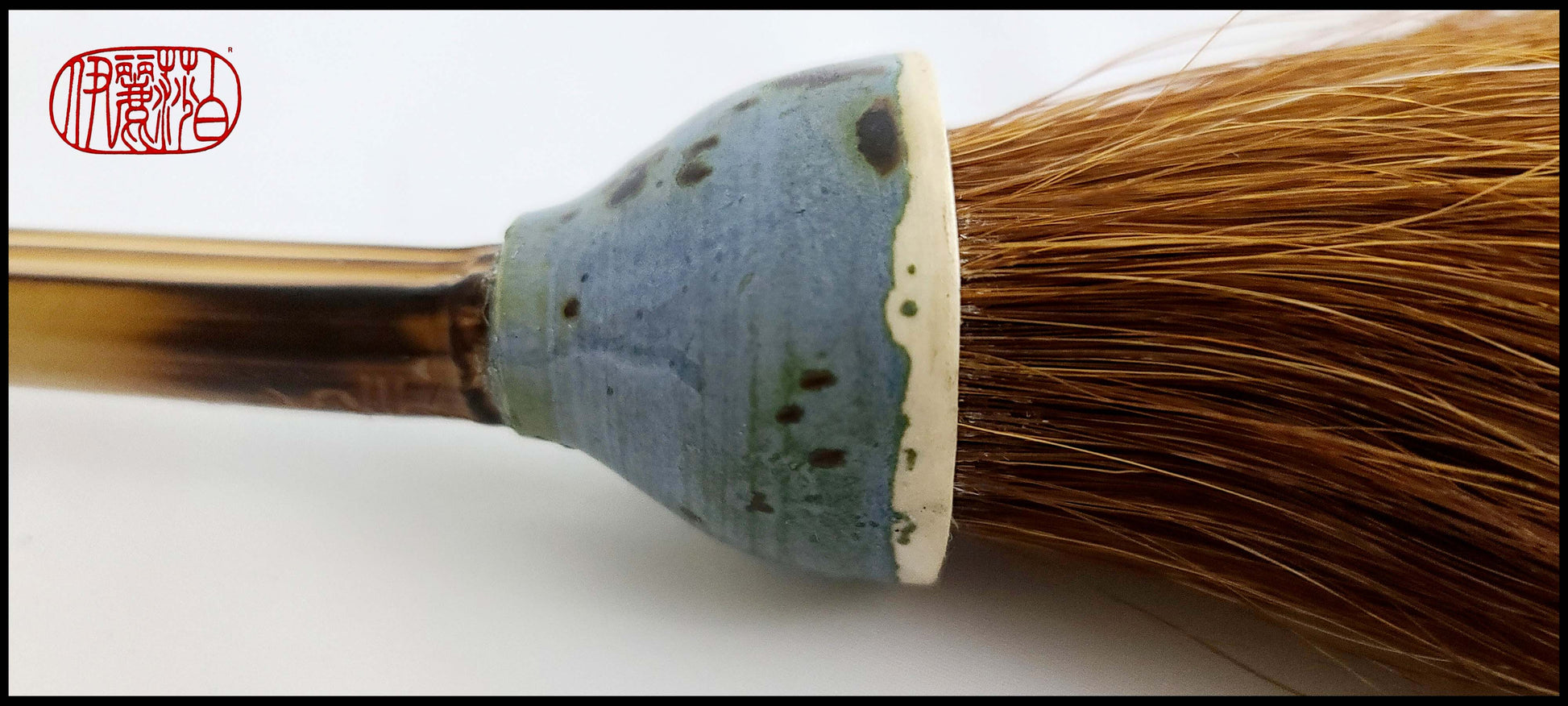 Auburn Horsehair Sumi-e Paintbrush With Ceramic Ferrule #SPB102 Art Supplies Elizabeth Schowachert Art