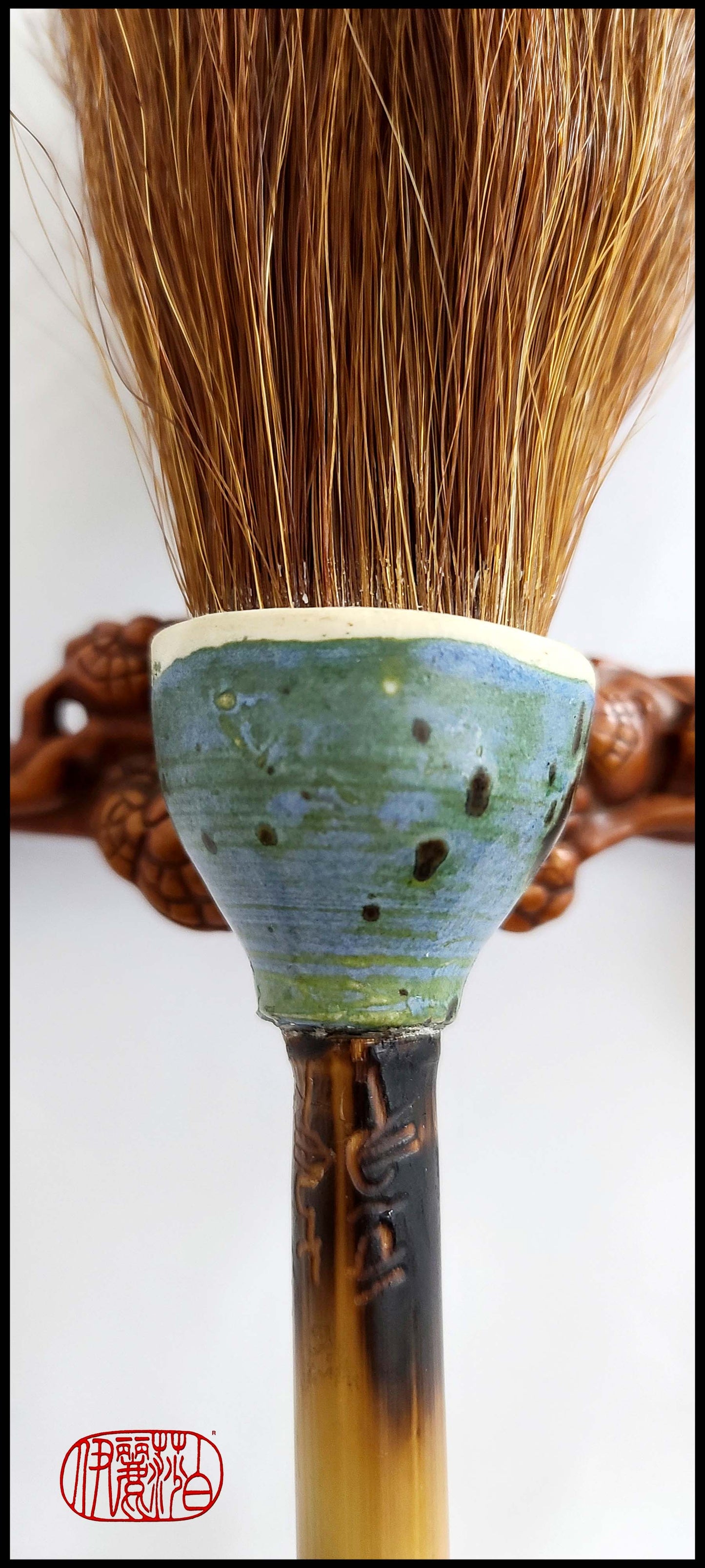 Auburn Horsehair Sumi-e Paintbrush With Ceramic Ferrule #SPB102 Art Supplies Elizabeth Schowachert Art