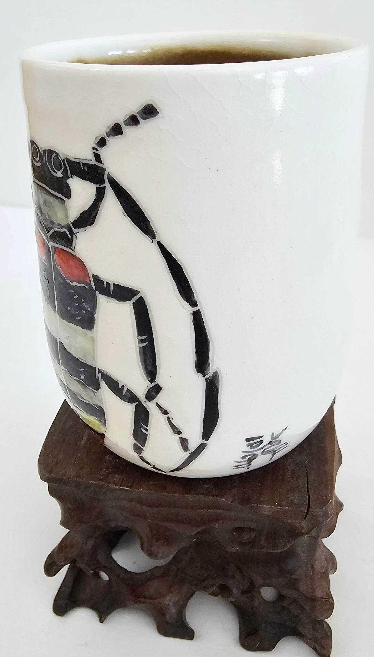 Beetle Sgraffito Porcelain Tumbler Procelain Tumbler Elizabeth Schowachert Art
