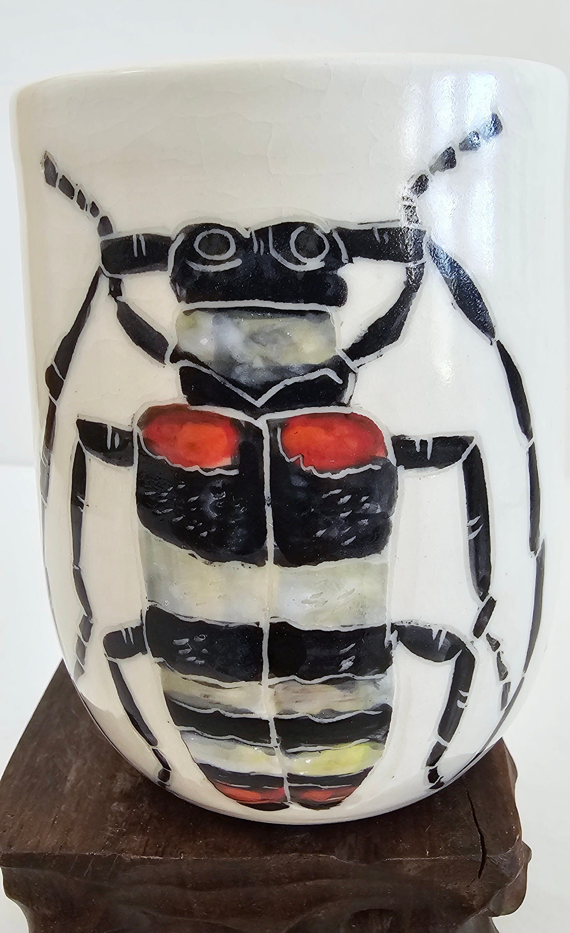 Beetle Sgraffito Porcelain Tumbler Procelain Tumbler Elizabeth Schowachert Art