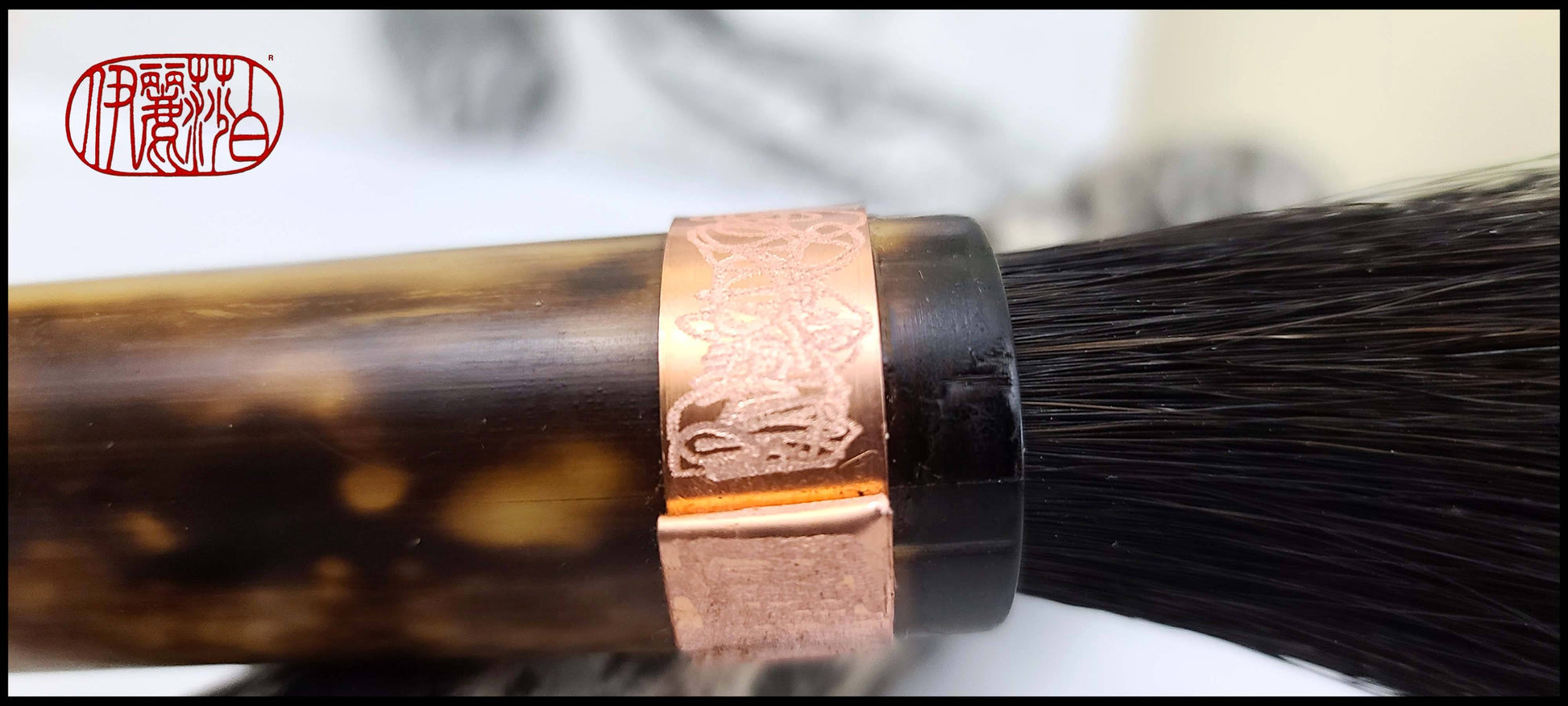 Black Horsehair Paint Brush with Embers Series Bamboo Handle Art Supplies Elizabeth Schowachert Art