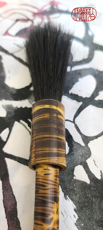 Black Horsehair Paintbrush With Bamboo Handle Art Supplies Elizabeth Schowachert Art