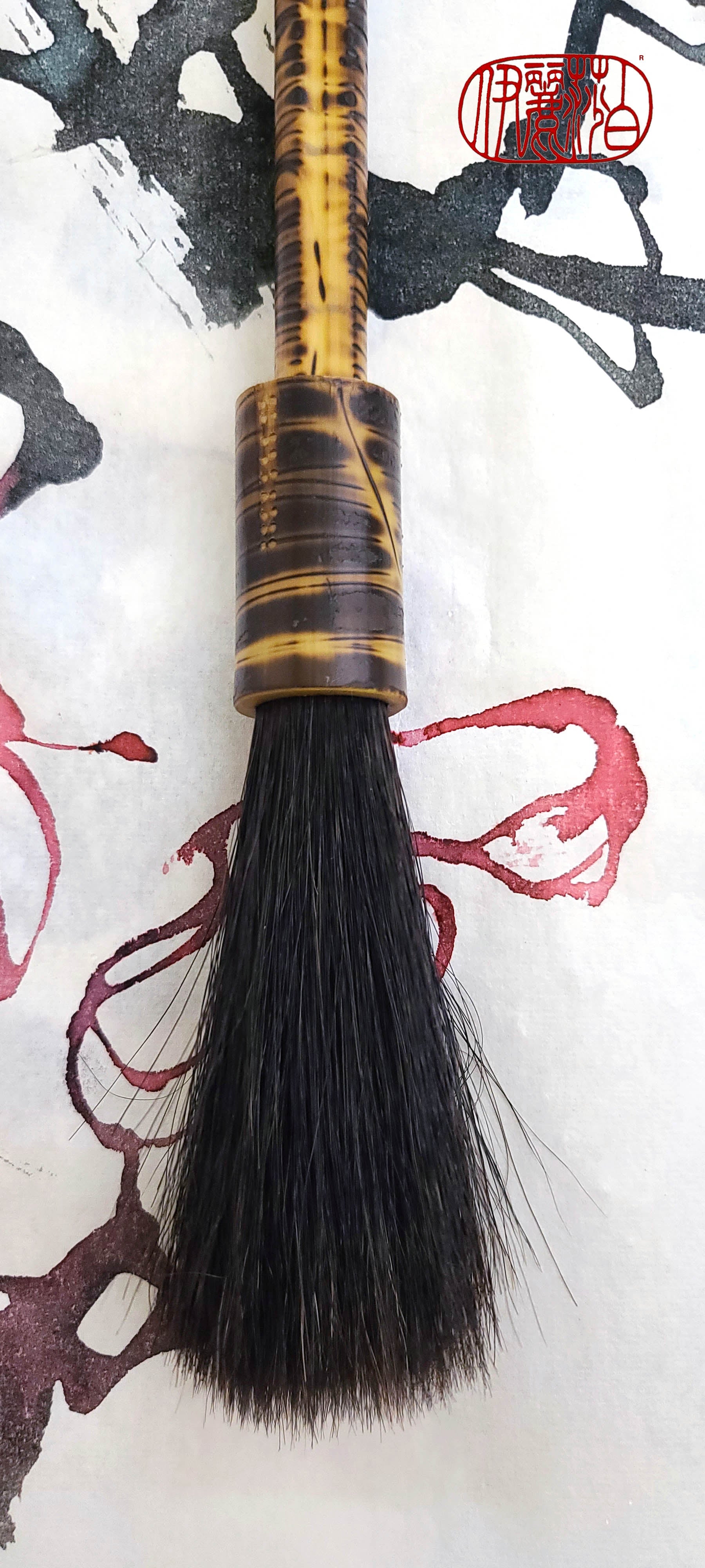 Black Horsehair Paintbrush With Bamboo Handle Art Supplies Elizabeth Schowachert Art