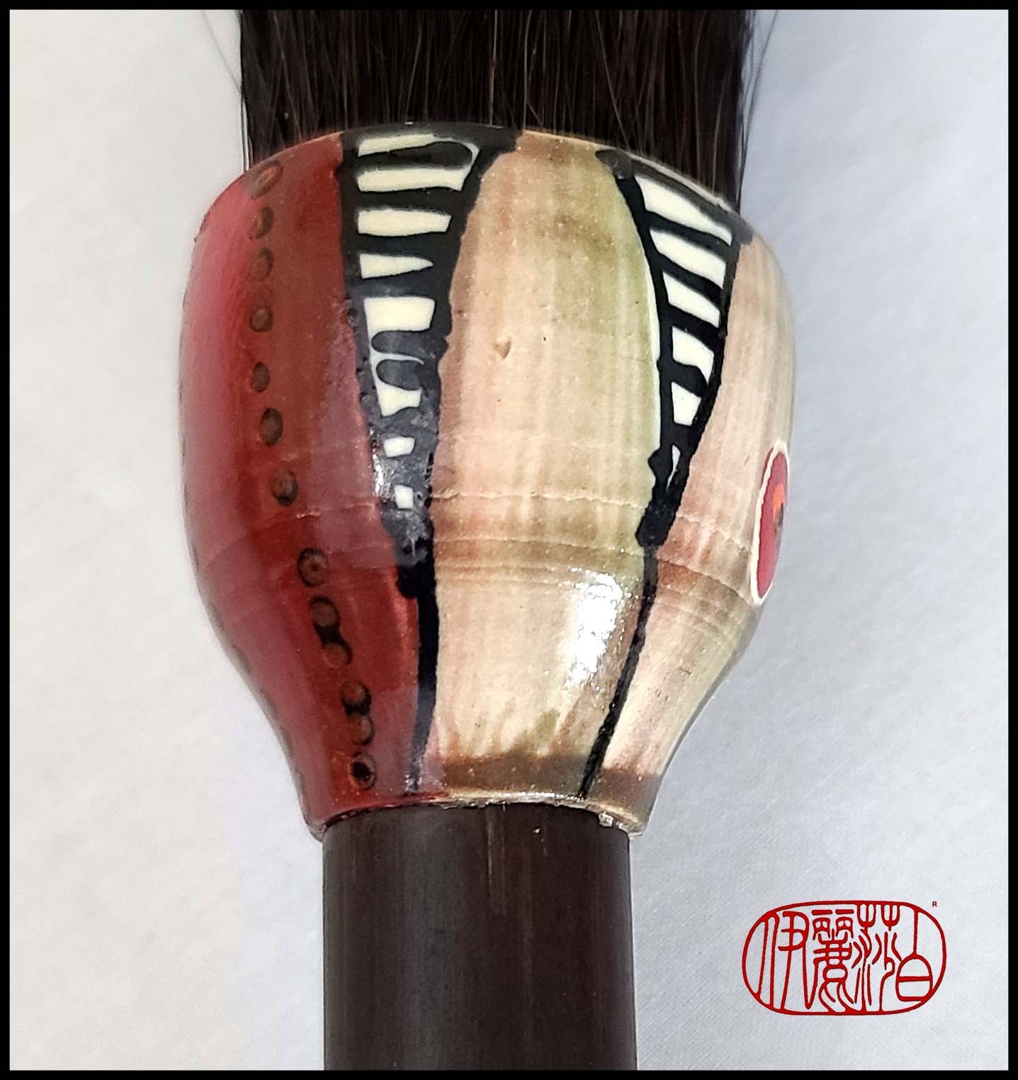 Black Horsehair Sumi-e Paint Brush with Ceramic Ferrule #115 Art Supplies Elizabeth Schowachert Art