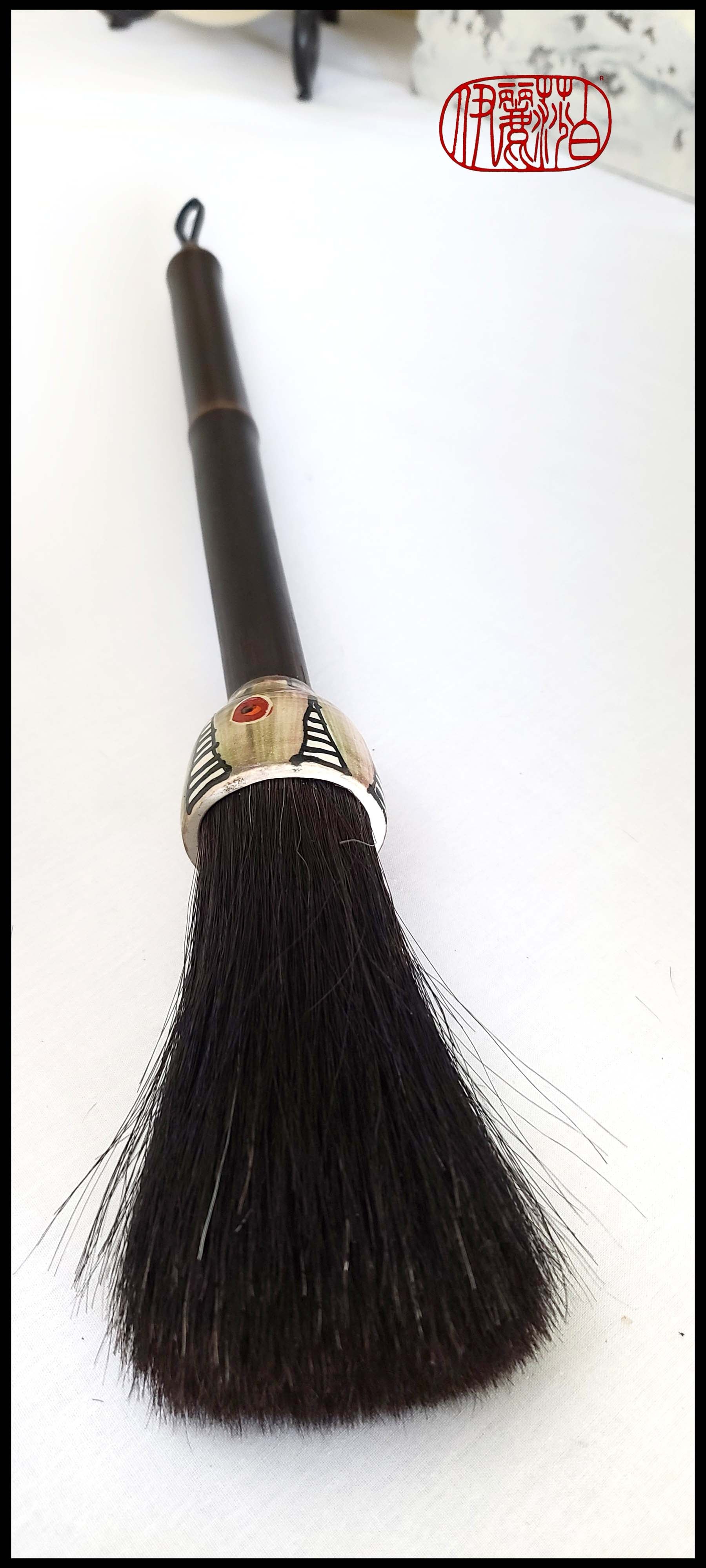 Black Horsehair Sumi-e Paint Brush with Ceramic Ferrule #115 Art Supplies Elizabeth Schowachert Art