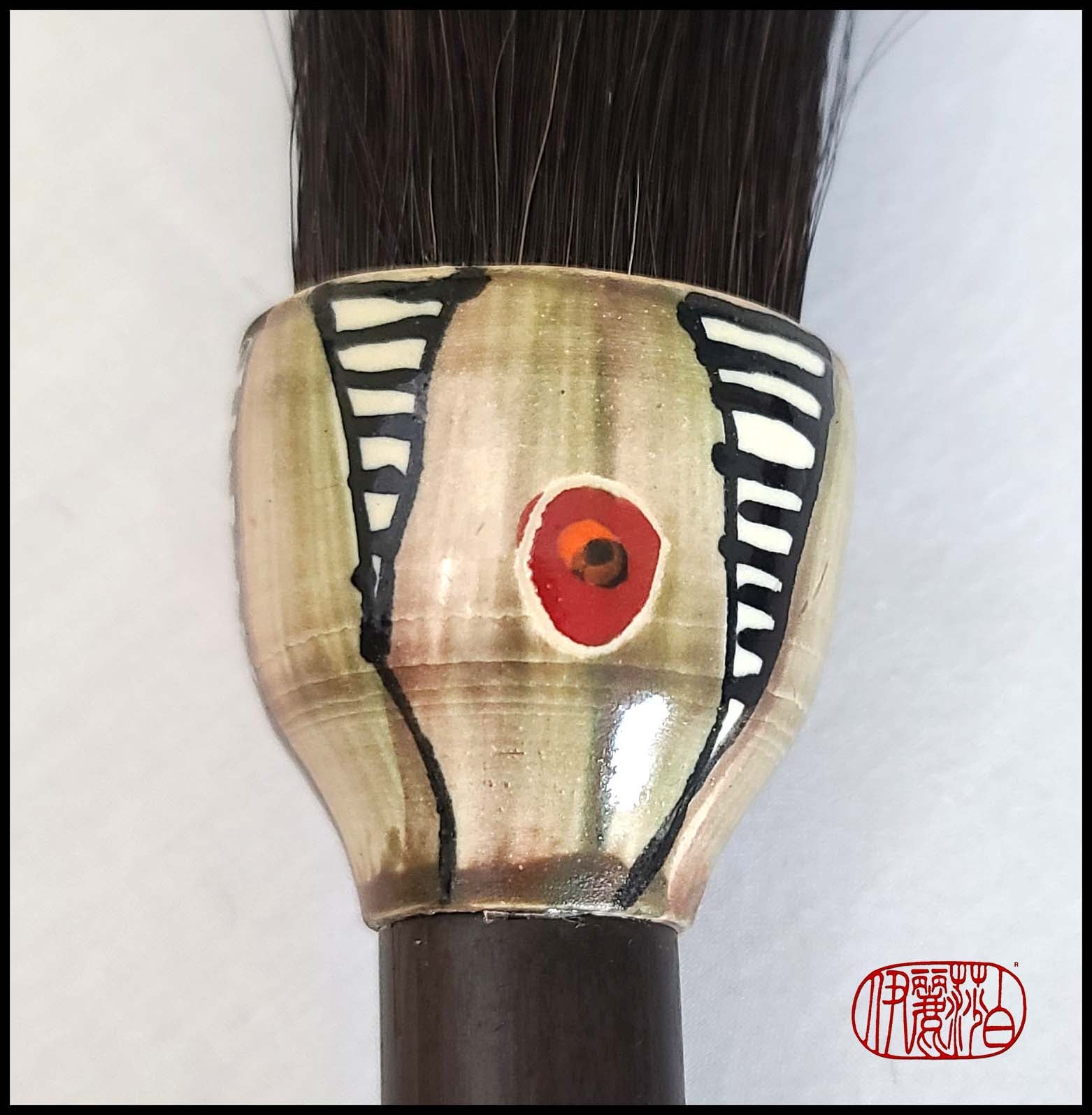 Black Horsehair Sumi-e Paint Brush with Ceramic Ferrule #115 Art Supplies Elizabeth Schowachert Art