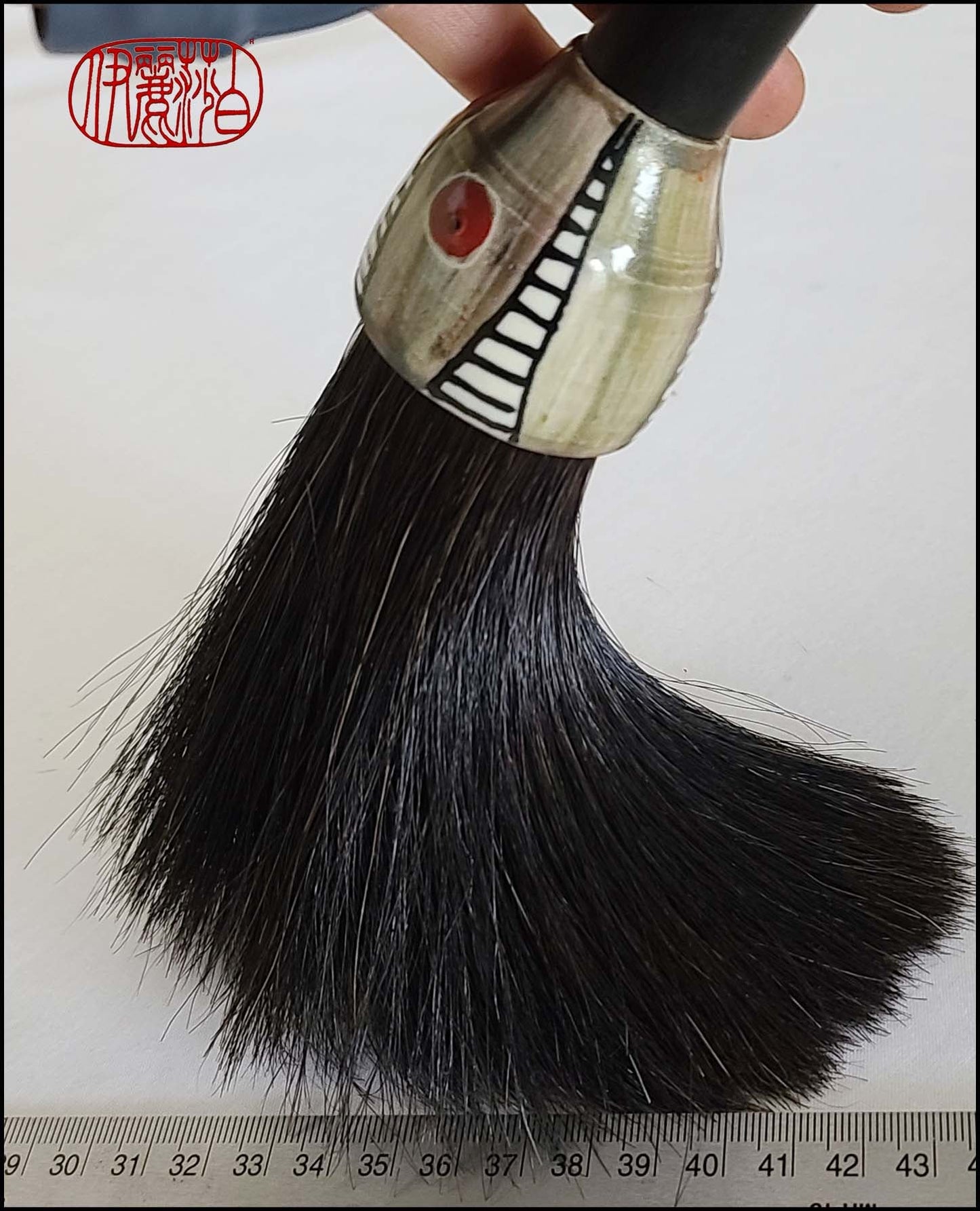 Black Horsehair Sumi-e Paint Brush with Ceramic Ferrule #115 Art Supplies Elizabeth Schowachert Art