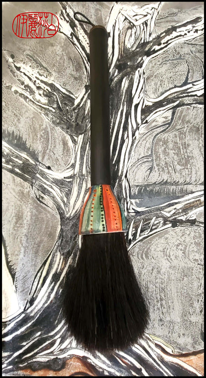 Black Horsehair Sumi-e Paint Brush with Ceramic Ferrule #116 Art Supplies Elizabeth Schowachert Art