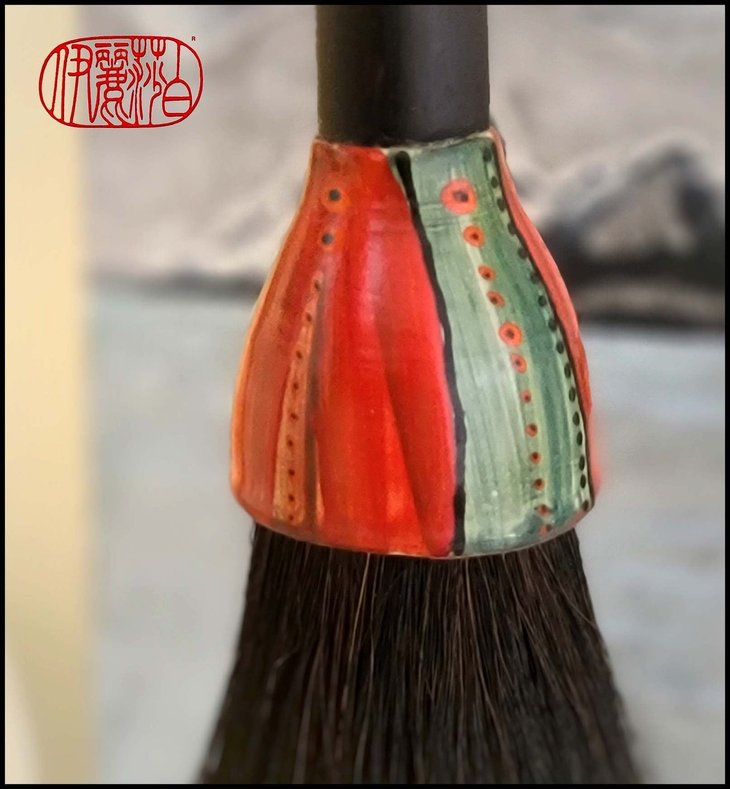 Black Horsehair Sumi-e Paint Brush with Ceramic Ferrule #116 Art Supplies Elizabeth Schowachert Art