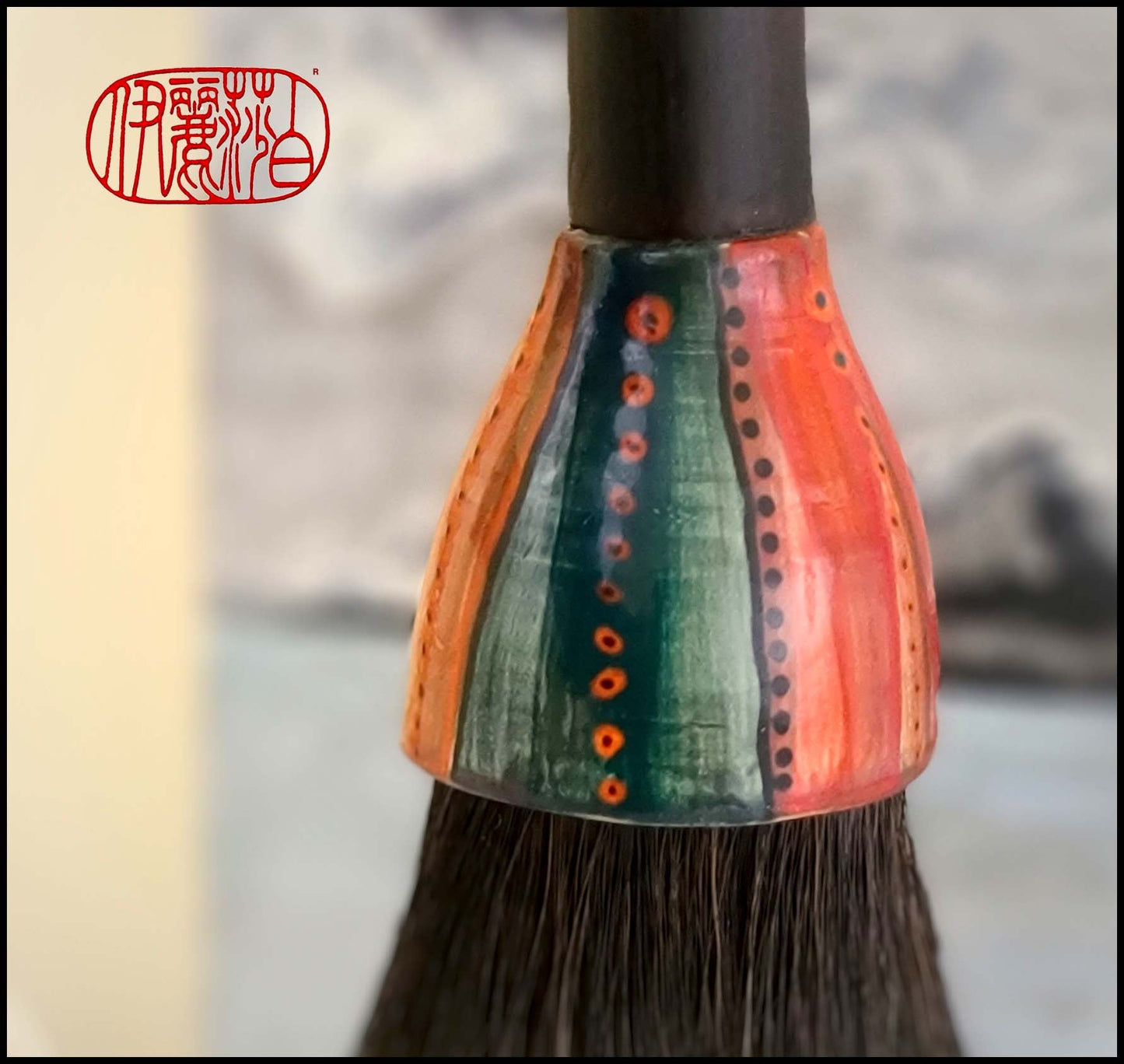 Black Horsehair Sumi-e Paint Brush with Ceramic Ferrule #116 Art Supplies Elizabeth Schowachert Art