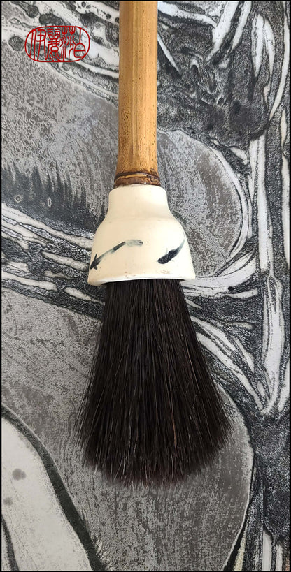 Black Horsehair Sumi-e Paint Brush with Ceramic Ferrule #120 Art Supplies Elizabeth Schowachert Art