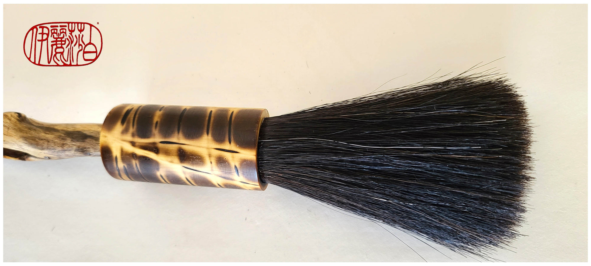 Black Horsehair Sumi-e Paint Brush with Ceramic Ferrule #131 Art Supplies Elizabeth Schowachert Art