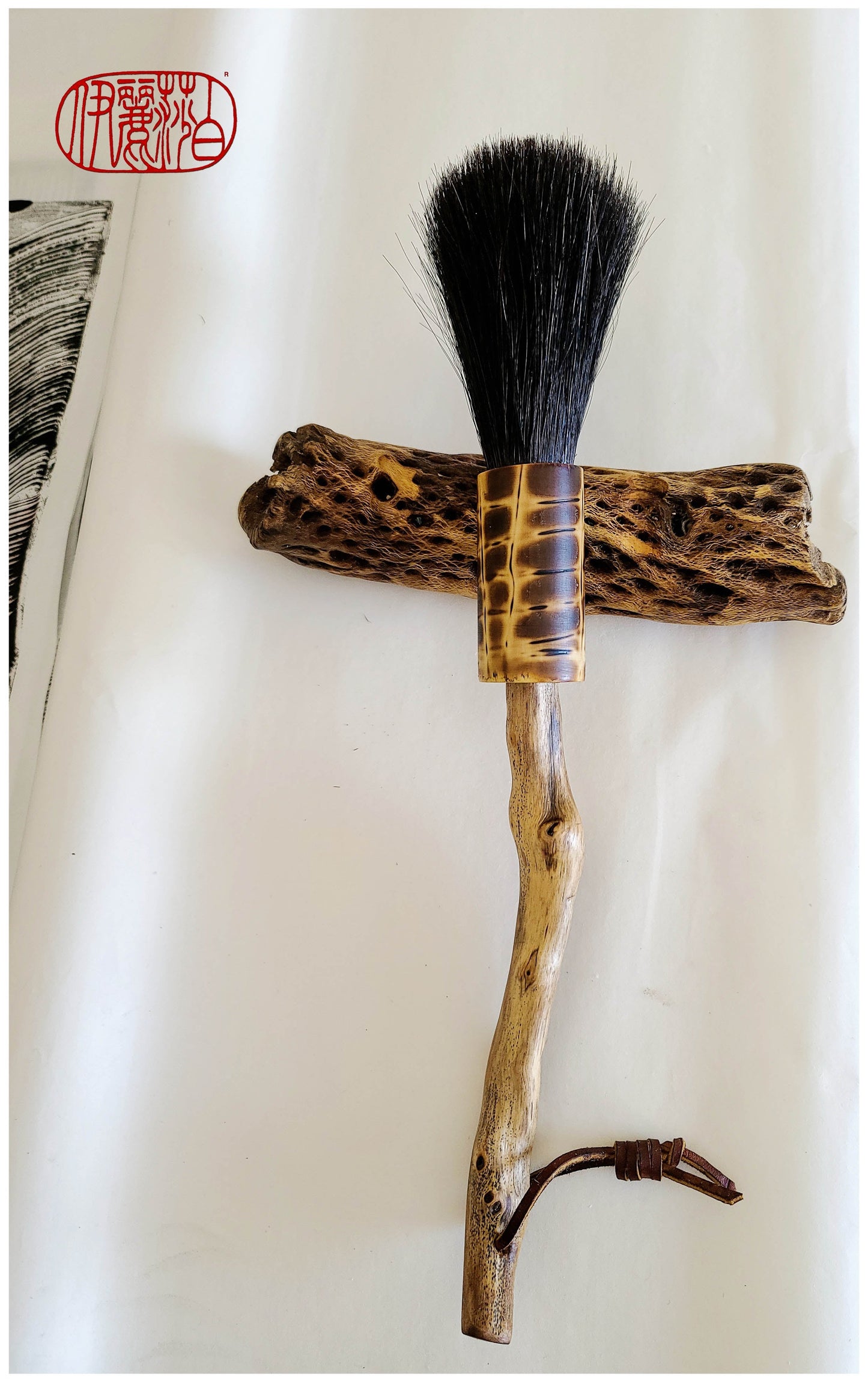 Black Horsehair Sumi-e Paint Brush with Ceramic Ferrule #131 Art Supplies Elizabeth Schowachert Art