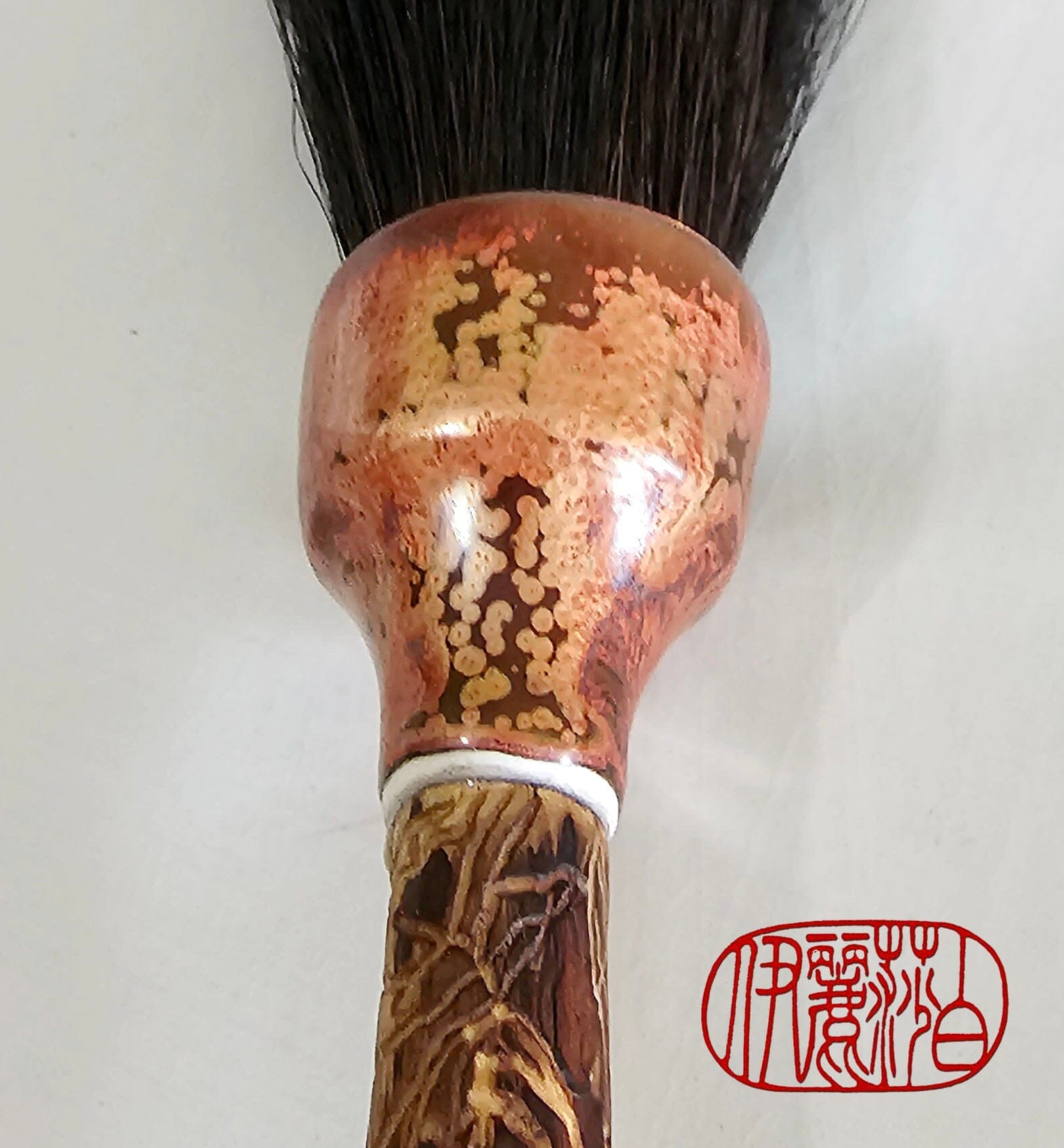 Black Horsehair Sumi-e Paint Brush With Ceramic Ferrule Art Supplies Elizabeth Schowachert Art
