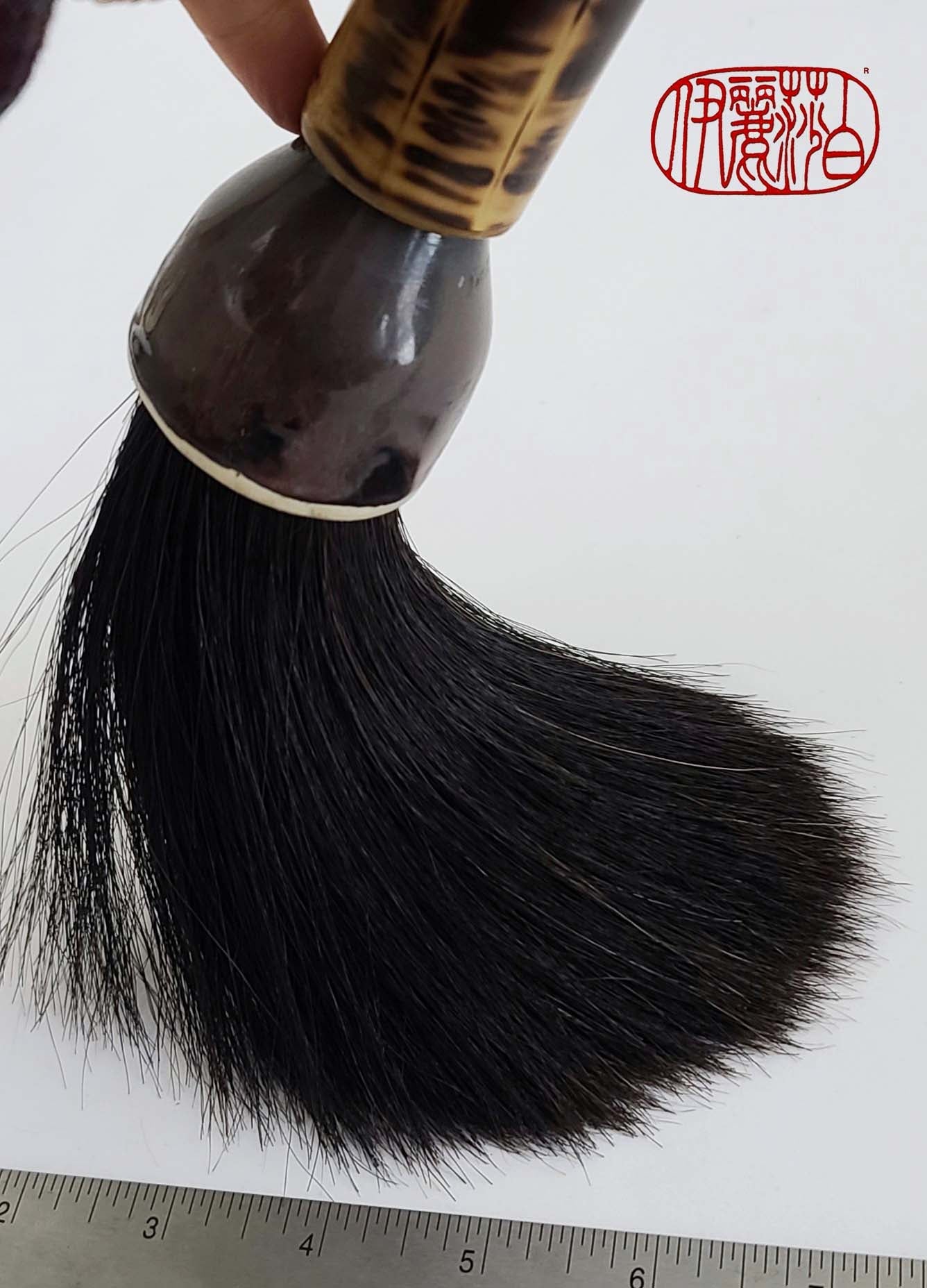 Black Horsehair Sumi-e Paint Brush with Ceramic Ferrule BHS #101 Art Supplies Elizabeth Schowachert Art