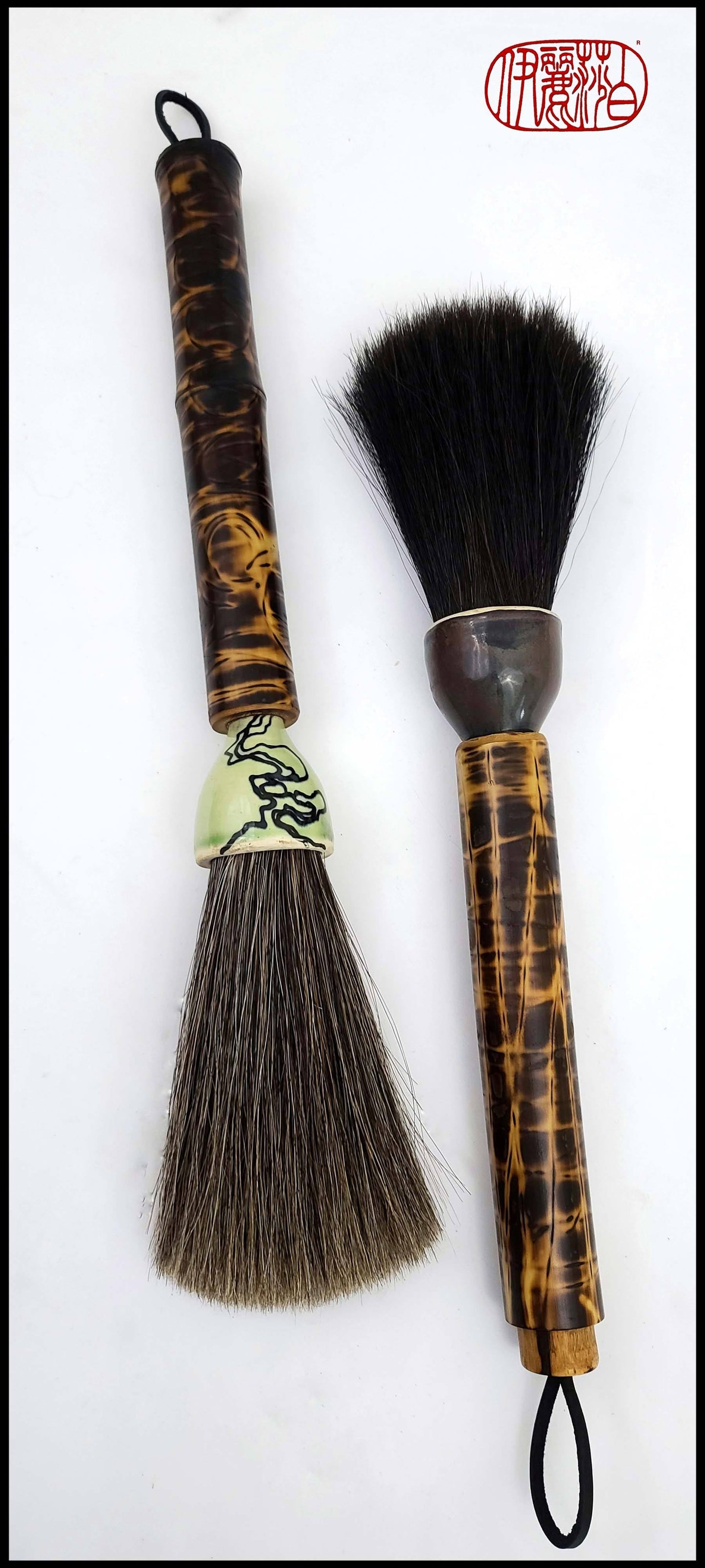 Black Horsehair Sumi-e Paint Brush with Ceramic Ferrule BHS #101 Art Supplies Elizabeth Schowachert Art