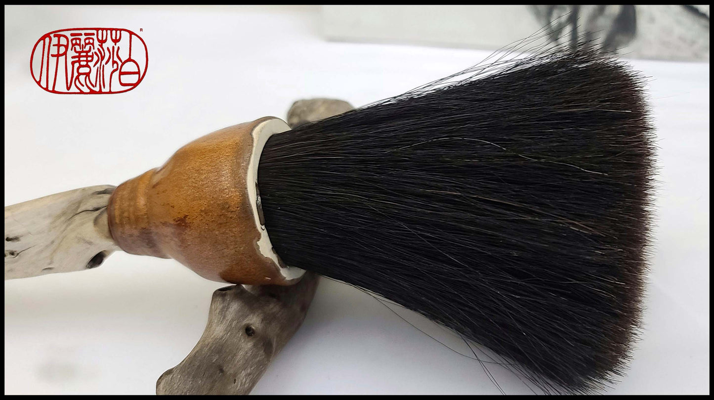 Black Horsehair Sumi-e Paint Brush with Ceramic Ferrule BHS #109 Art Supplies Elizabeth Schowachert Art