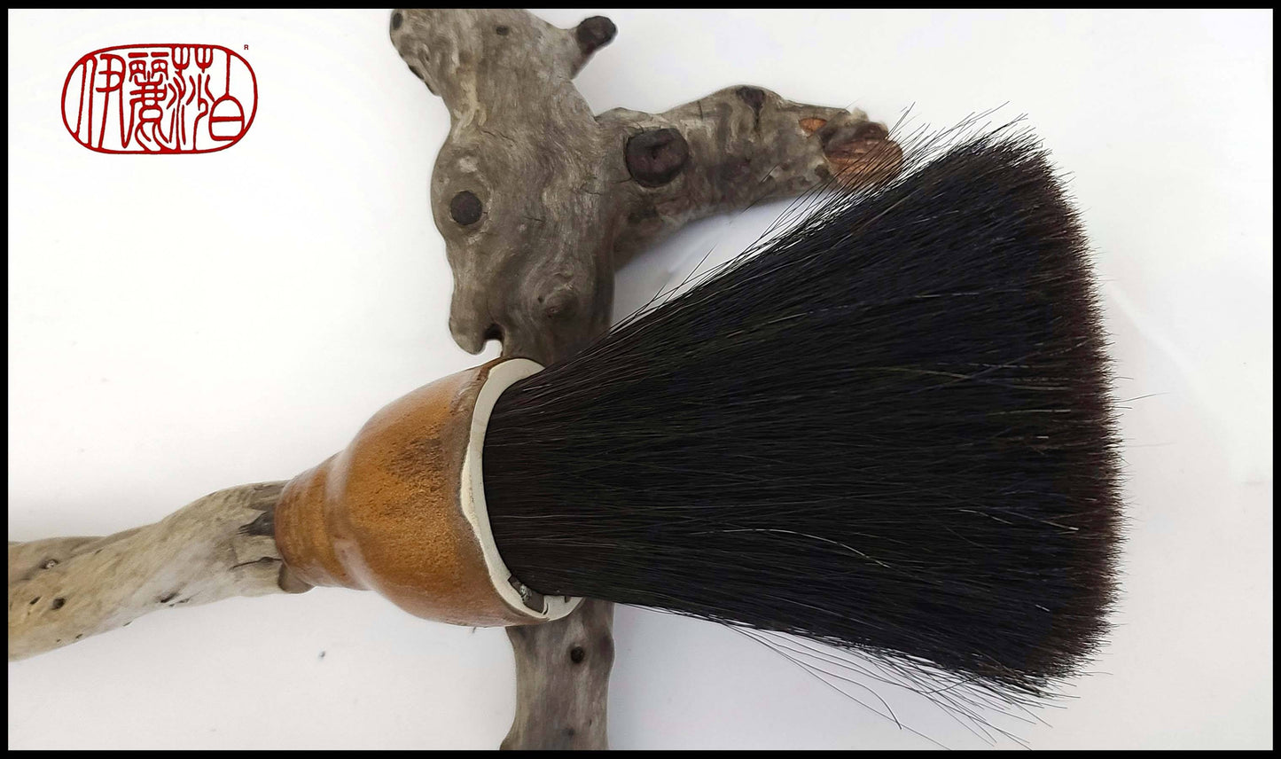 Black Horsehair Sumi-e Paint Brush with Ceramic Ferrule BHS #109 Art Supplies Elizabeth Schowachert Art