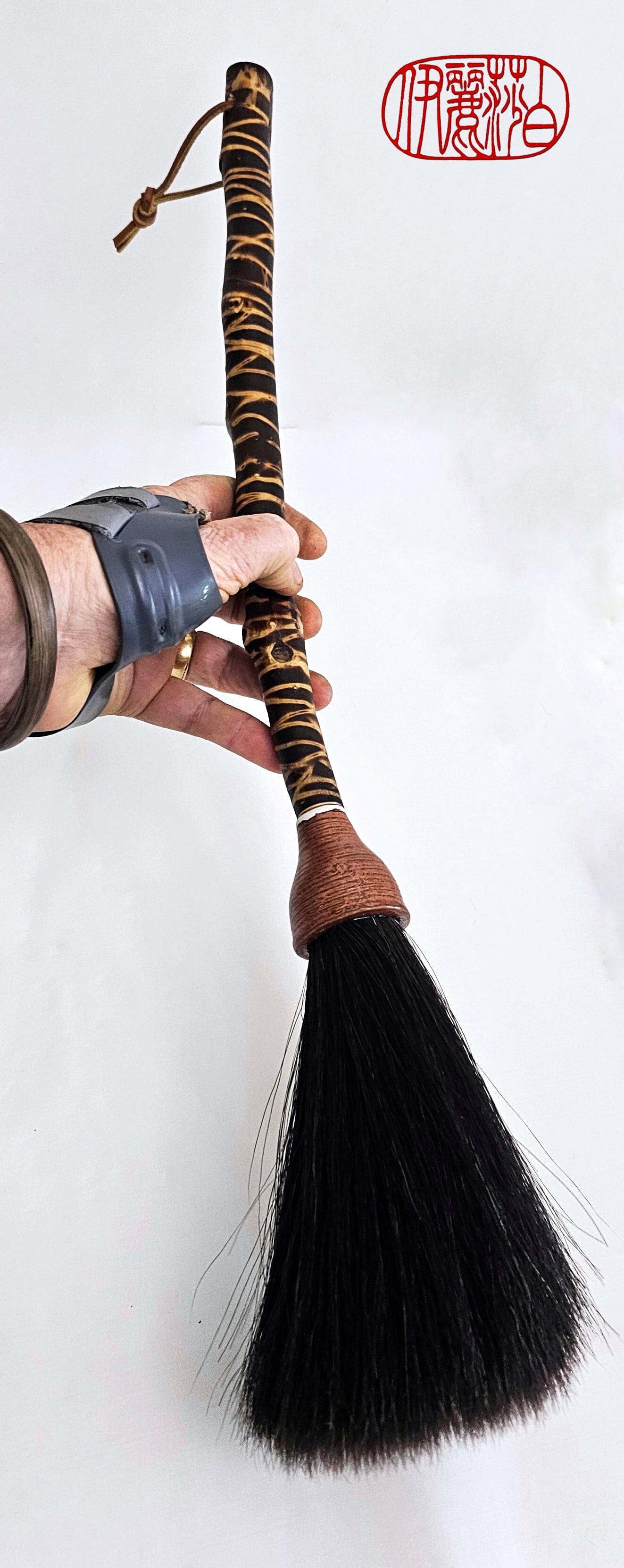 Black Horsehair Sumi-e Paint Brush With Ceramic Ferrule Paintbrush Elizabeth Schowachert Art