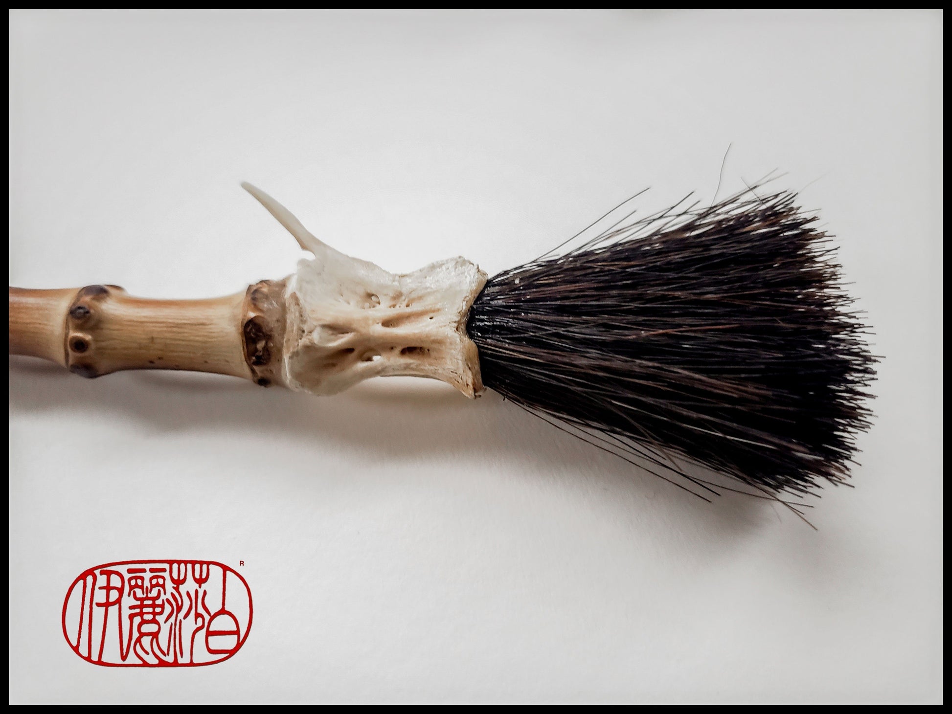 Black Horsehair Sumi-e Paint Brush with Fish Bone Ferrule Art Supplies Elizabeth Schowachert Art
