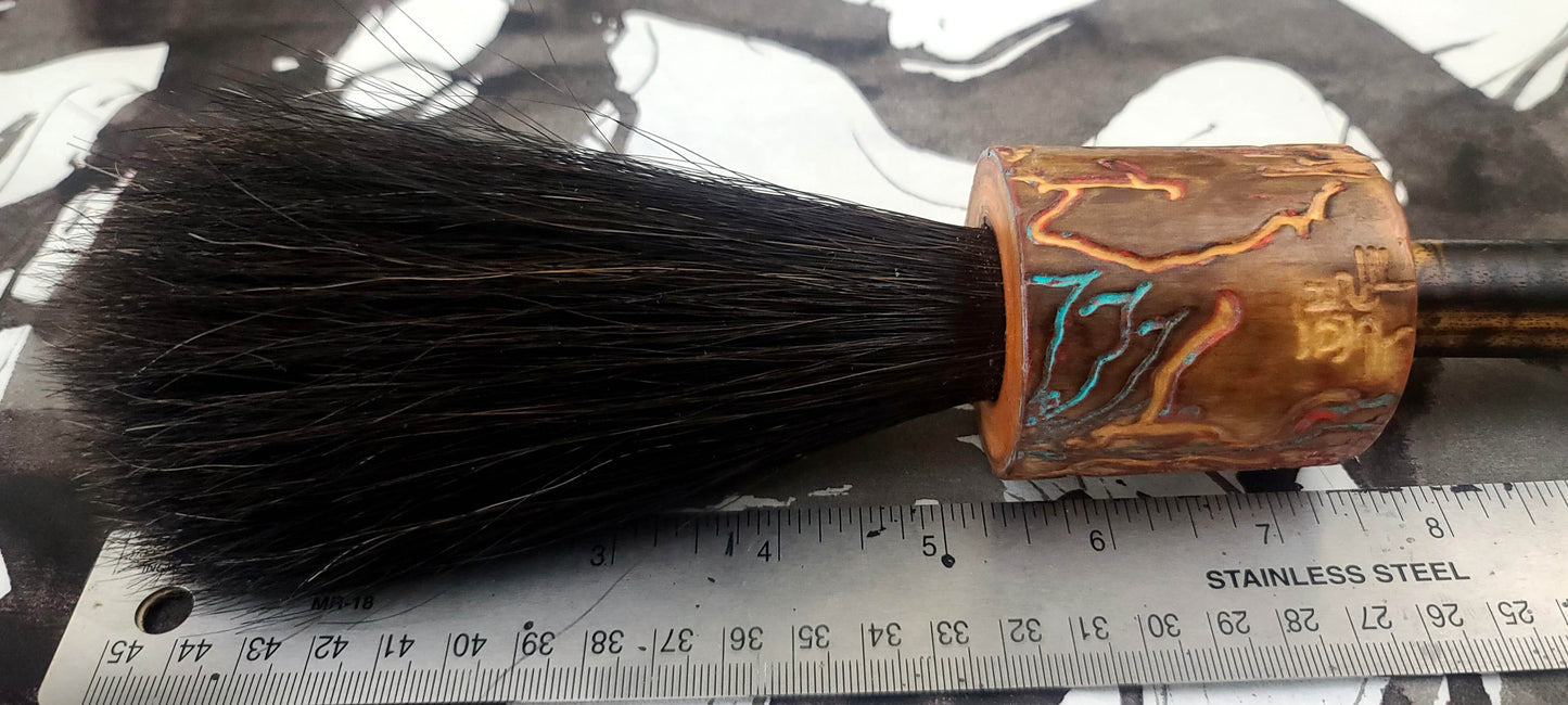 Black Horsehair Sumi-e Paint Brush With Wood Ferrule Art Supplies Elizabeth Schowachert Art
