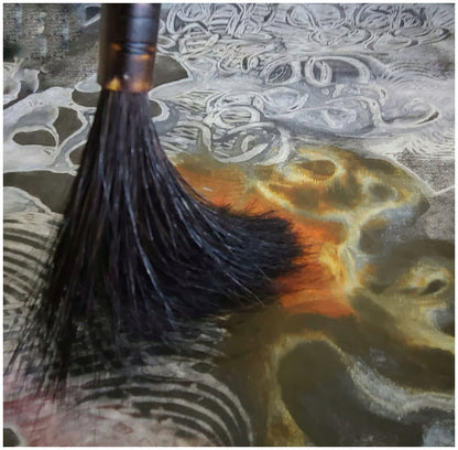 Black Horsehair Sumi-e Paintbrush with Bamboo Handle #PB203 Art Supplies Elizabeth Schowachert Art