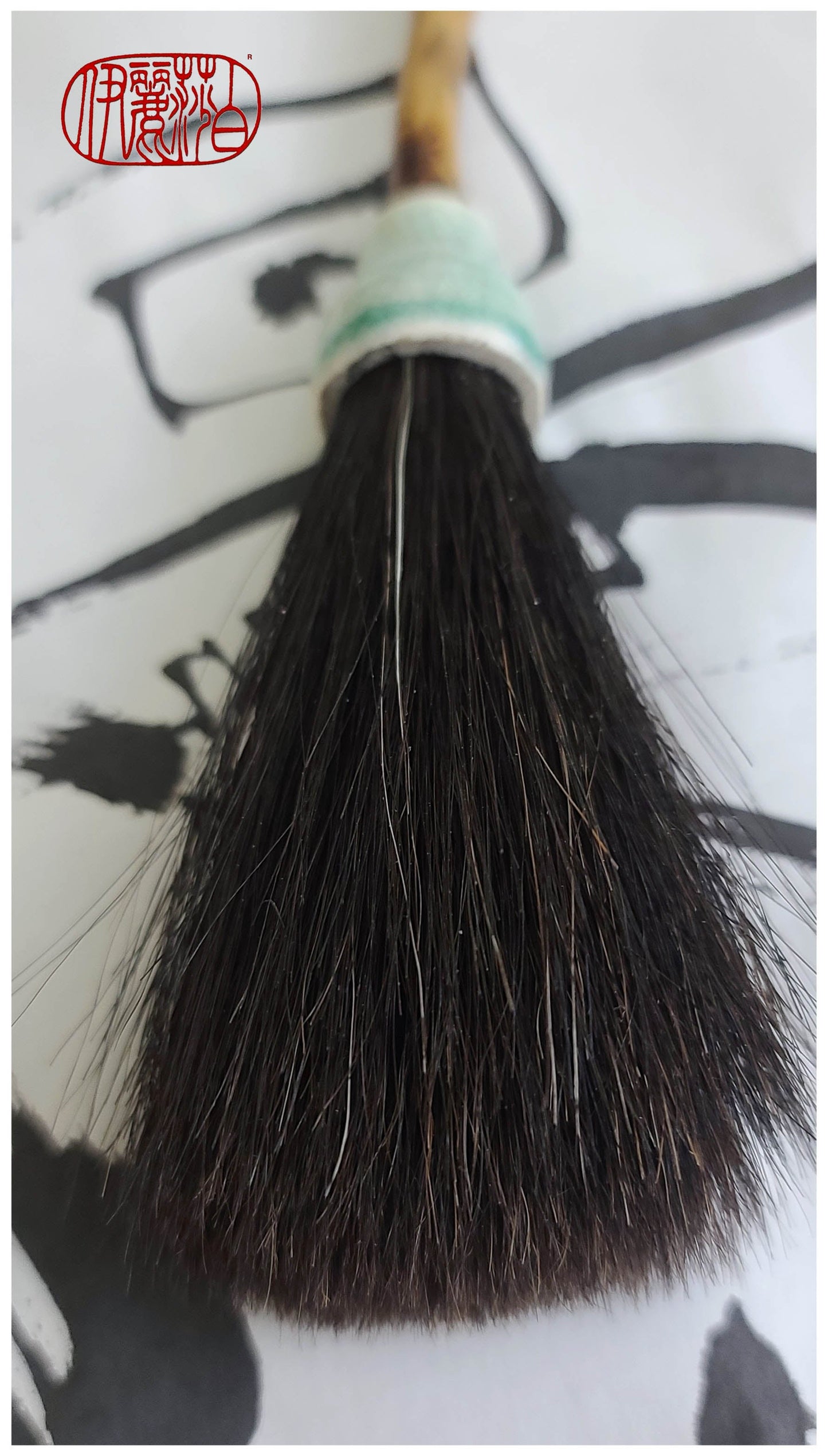 Black Horsehair Sumi-e Paintbrush with Ceramic Ferrule BHS #209 Art Supplies Elizabeth Schowachert Art