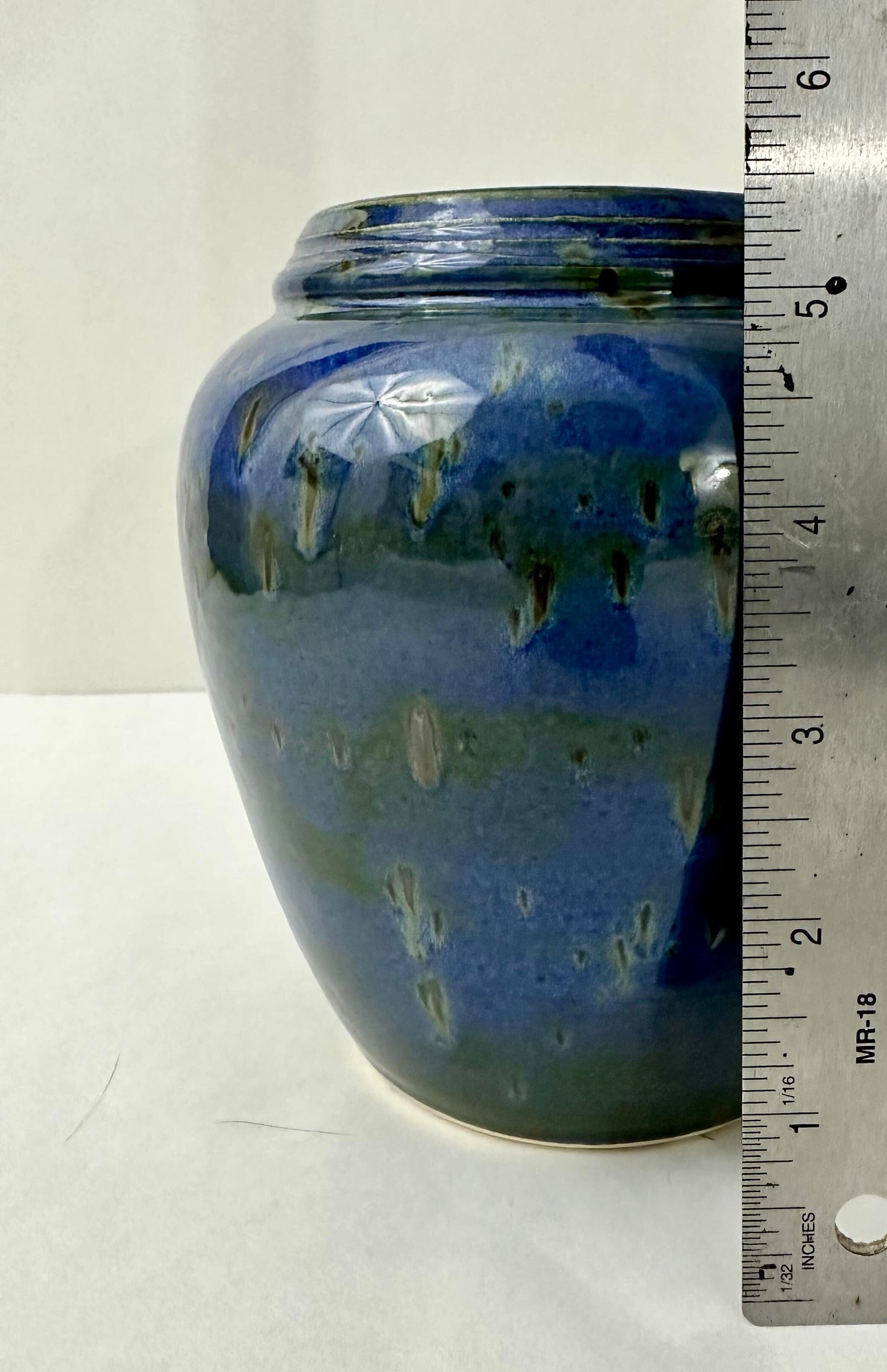 Blauwe steengoed vaas – Elizabeth Art