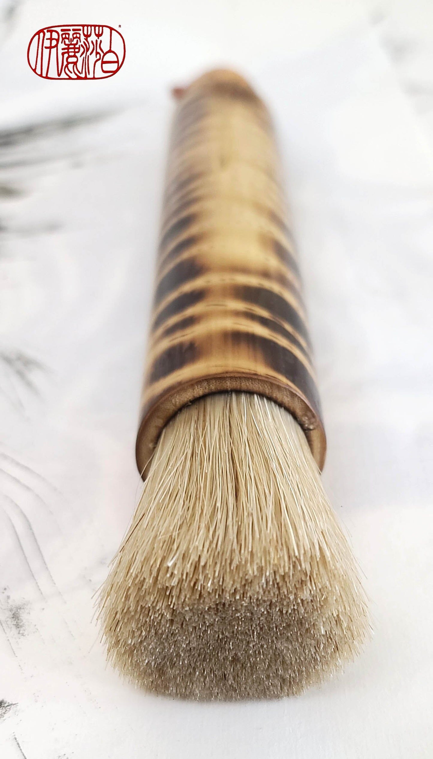 Coarse White Horsehair Paint Brush With Bamboo Handle – Elizabeth  Schowachert Art