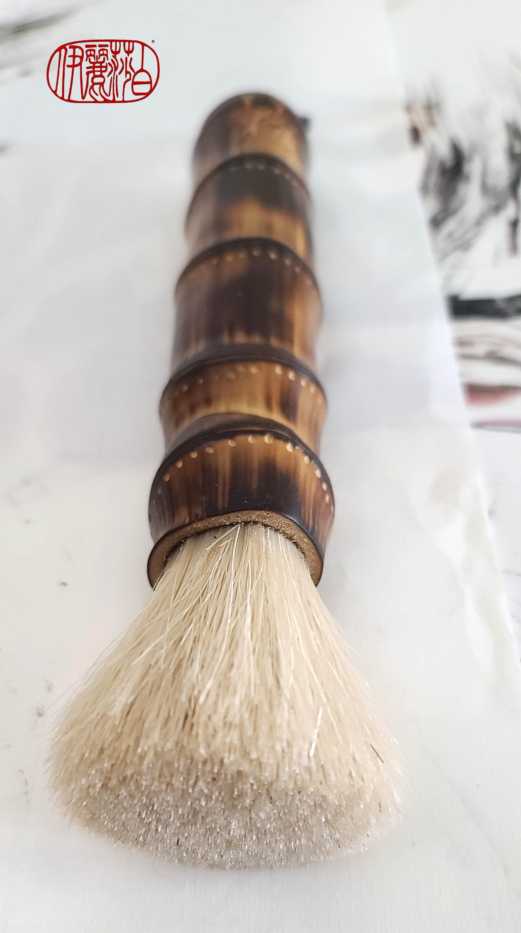 Coarse Blunt Horsehair Paintbrush With Ribbed Bamboo Handle Paintbrush Elizabeth Schowachert Art