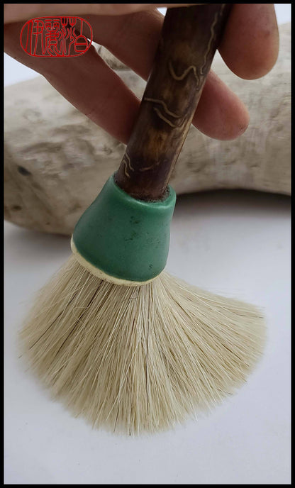 Coarse White Horsehair Paint Brush with Wormwood Handle Art Supplies Elizabeth Schowachert Art