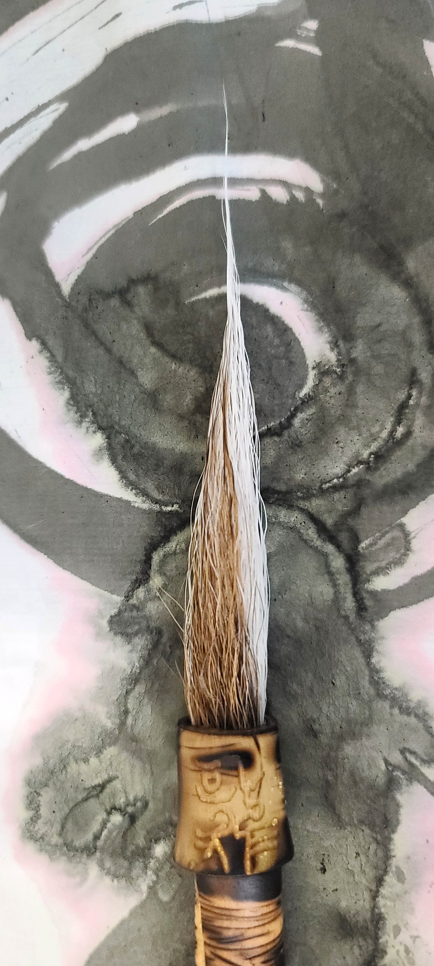 Deer Tail Sumi-e Paint Brush with Beautiful Natural Tipped Ends Art Supplies Elizabeth Schowachert Art