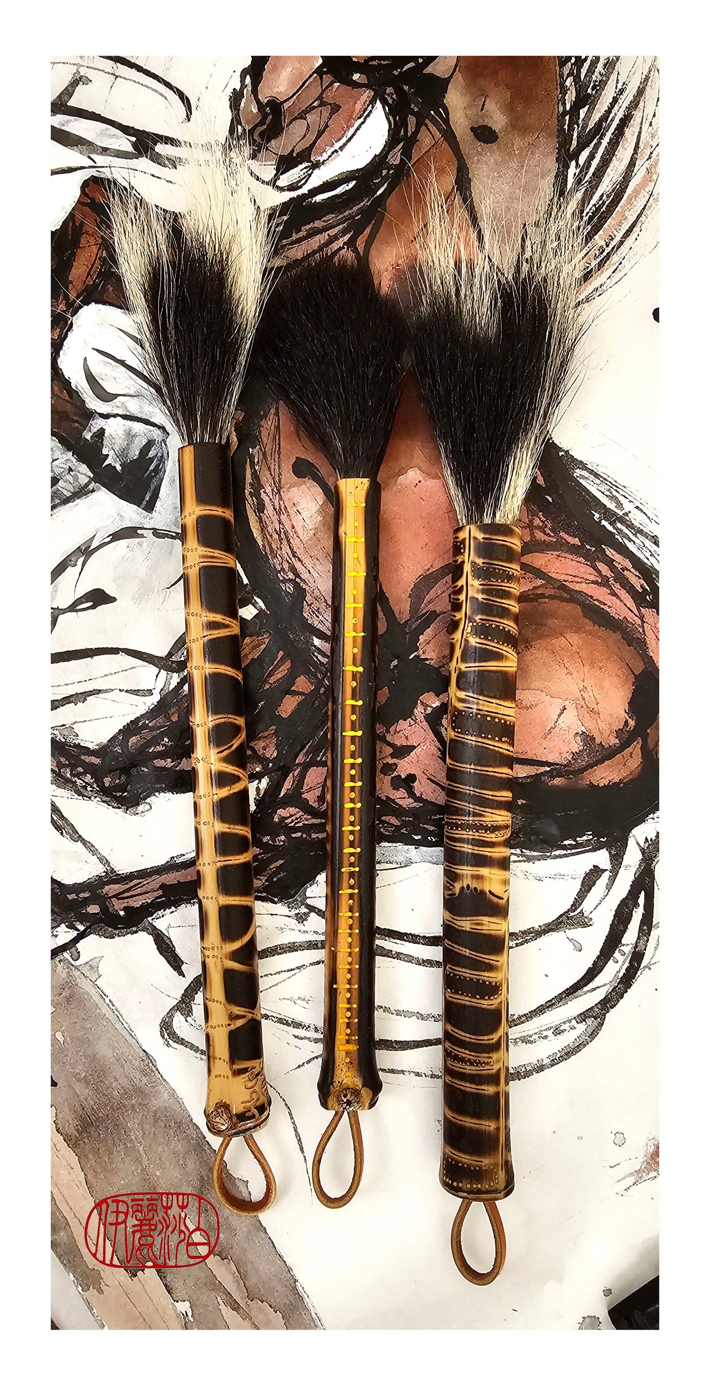 Dynamic Mark-Making Natural Skunk Bristle Paint Brushes Paintbrush Elizabeth Schowachert Art