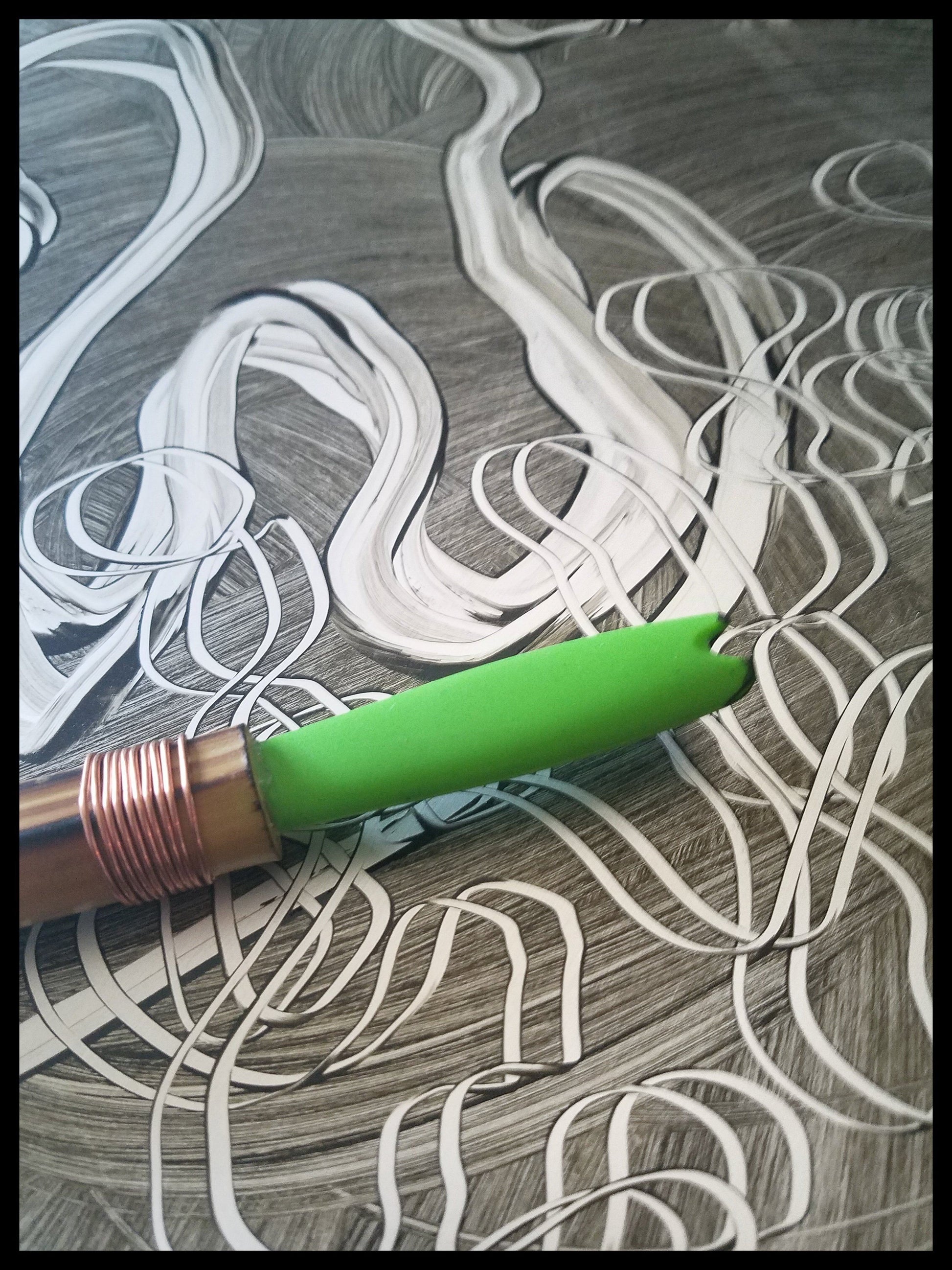 Encaustic Monotype Drawing Pens - Handmade Art Brush