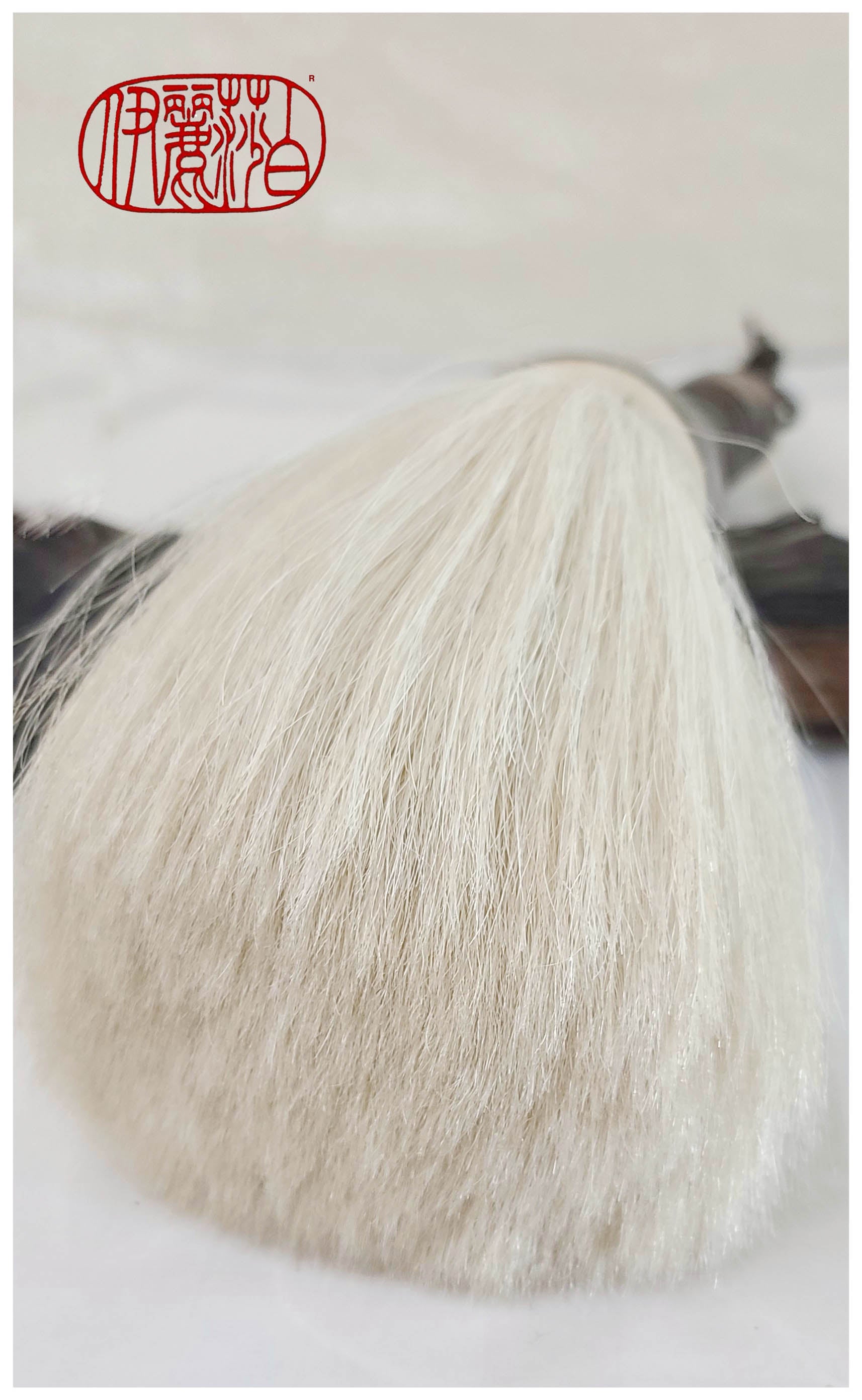 Gorgeous 6" White Horsehair Sumi-e Paint Brush With Ceramic Ferrule PS6 Art Supplies Elizabeth Schowachert Art