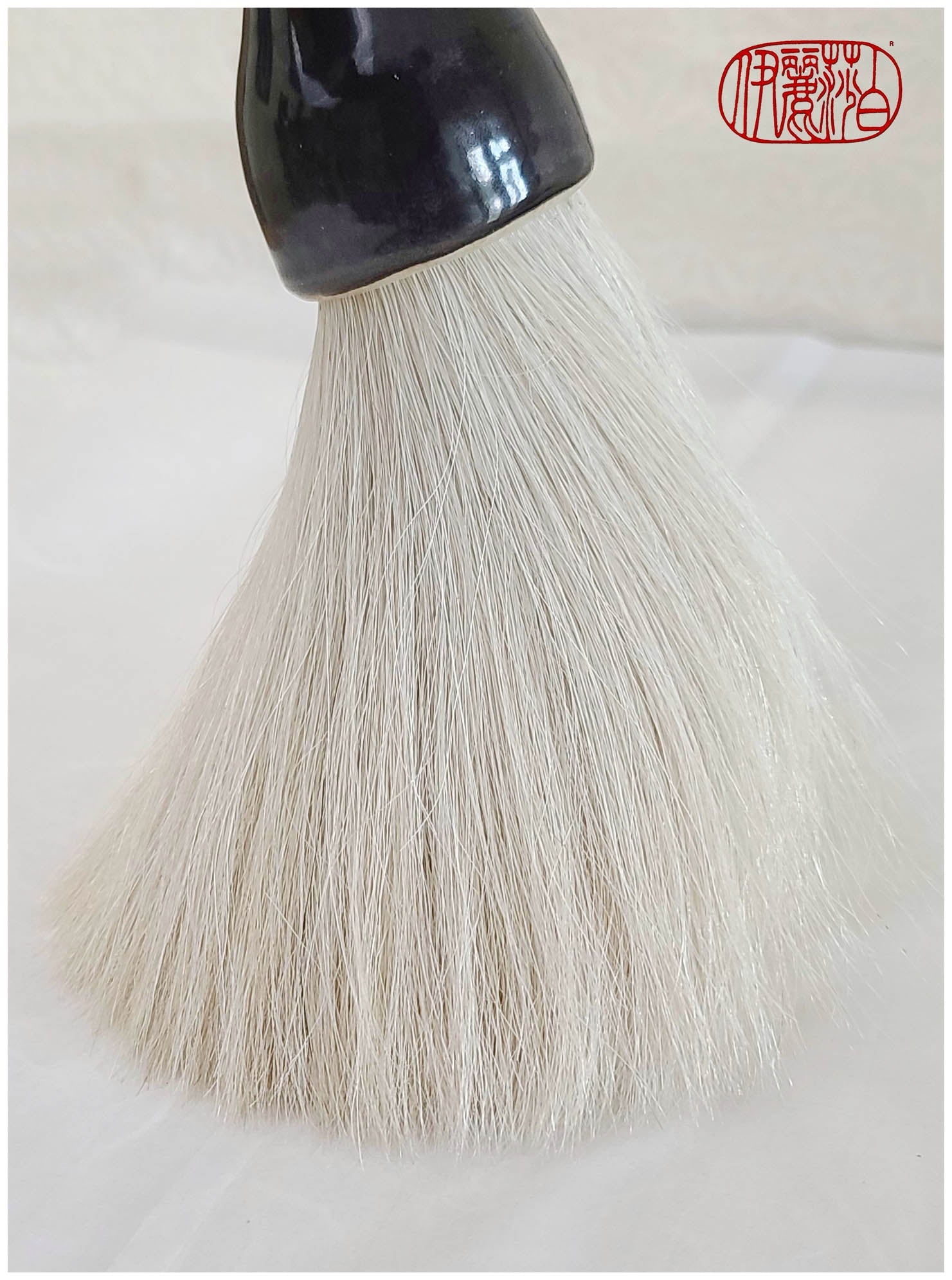 Gorgeous 6" White Horsehair Sumi-e Paint Brush With Ceramic Ferrule PS6 Art Supplies Elizabeth Schowachert Art