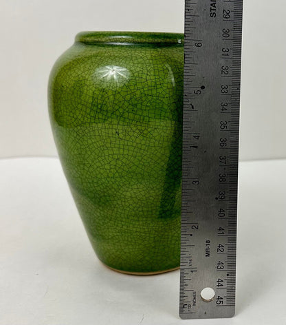 Green Crackle Stoneware Vase Ceramic & Pottery Elizabeth Schowachert Art