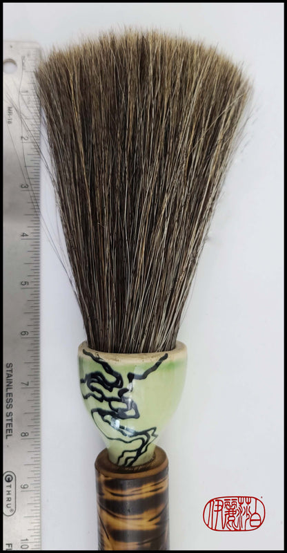 Grey Horsehair Sumi-e Paint Brush with Ceramic Ferrule BHS #102 Art Supplies Elizabeth Schowachert Art