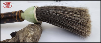 Grey Horsehair Sumi-e Paint Brush with Ceramic Ferrule BHS #102 Art Supplies Elizabeth Schowachert Art