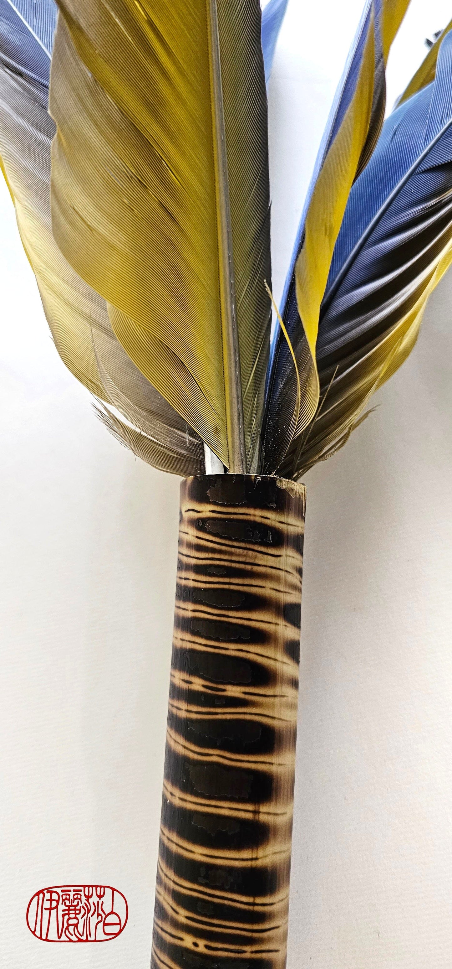 Handcrafted Parrot Feather Sumi-e Paintbrush Art Supplies Elizabeth Schowachert Art