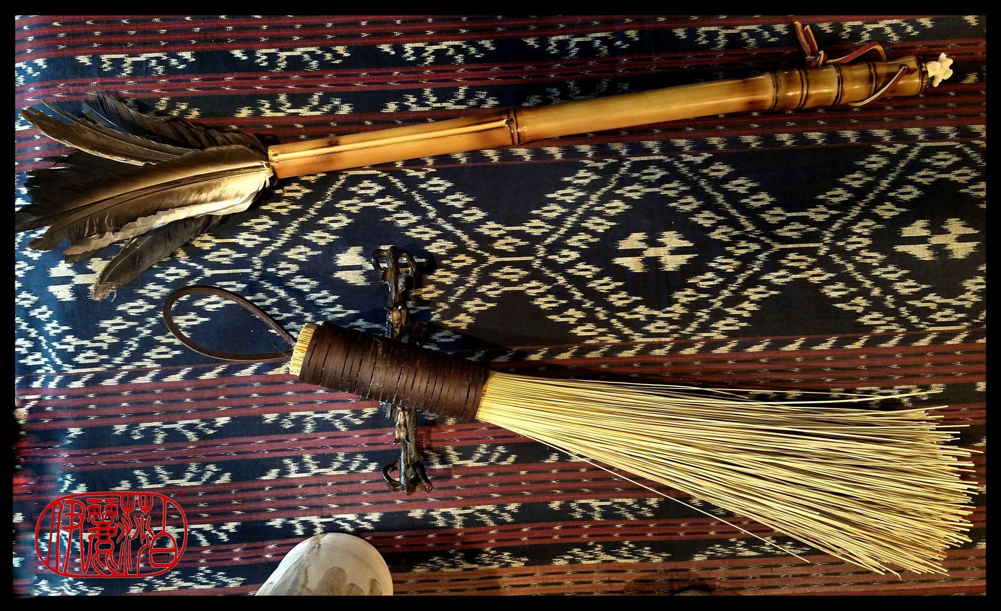 Handmade African Broom Fiber (16 Inches Long Total) Paint Brush - Elizabeth Schowachert Art