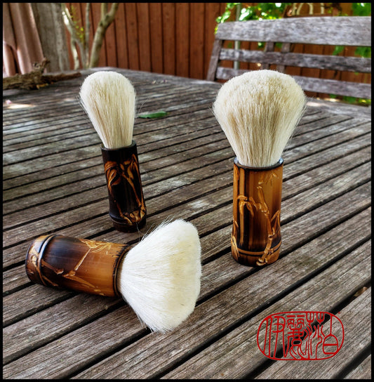 Handmade Chunky Blunt Goat Hair Sumi-e Brushes with Bamboo Handles - Elizabeth Schowachert Art