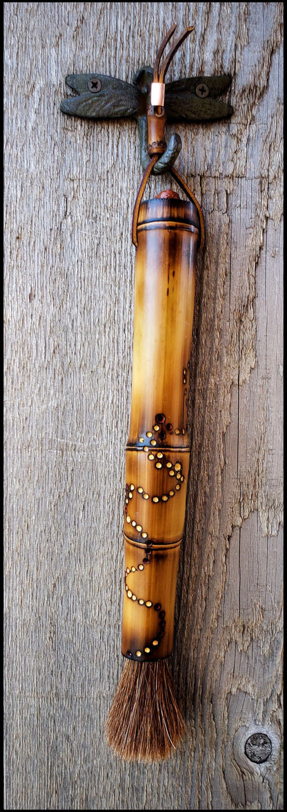 Handmade Paint Brush 2.5 inch Horse Hair Brown Bristles, on a 11inch TX Bamboo Handle - Elizabeth Schowachert Art