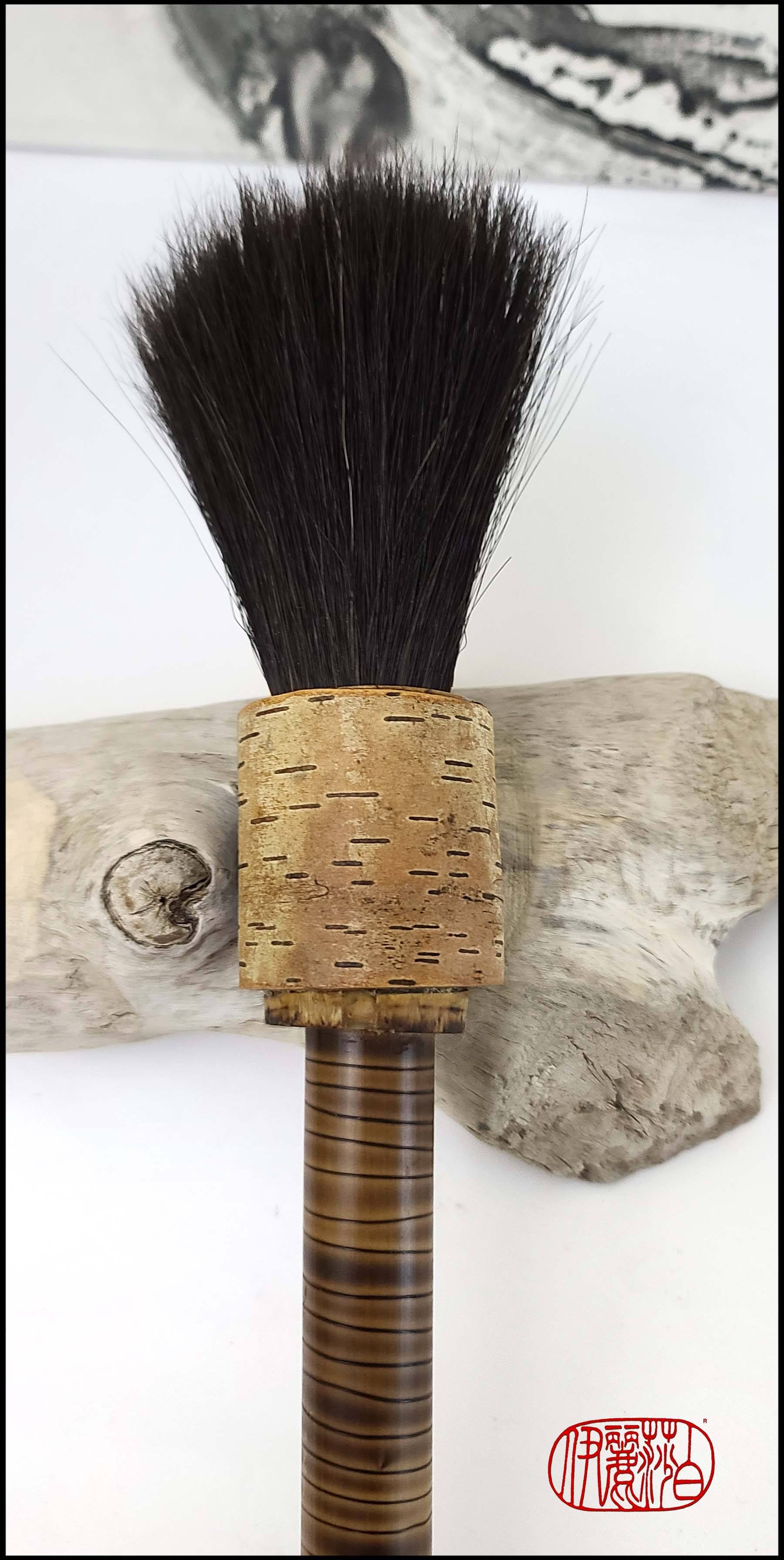 Horsehair Sumi-e Paint Brush With Curled White Birch Bark Ferrule Art Supplies Elizabeth Schowachert Art