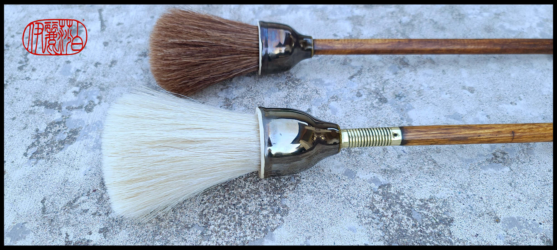 Horsehair Sumi-e Paintbrushes with Ceramic Ferrules MSB #1 & #2 Art Supplies Elizabeth Schowachert Art