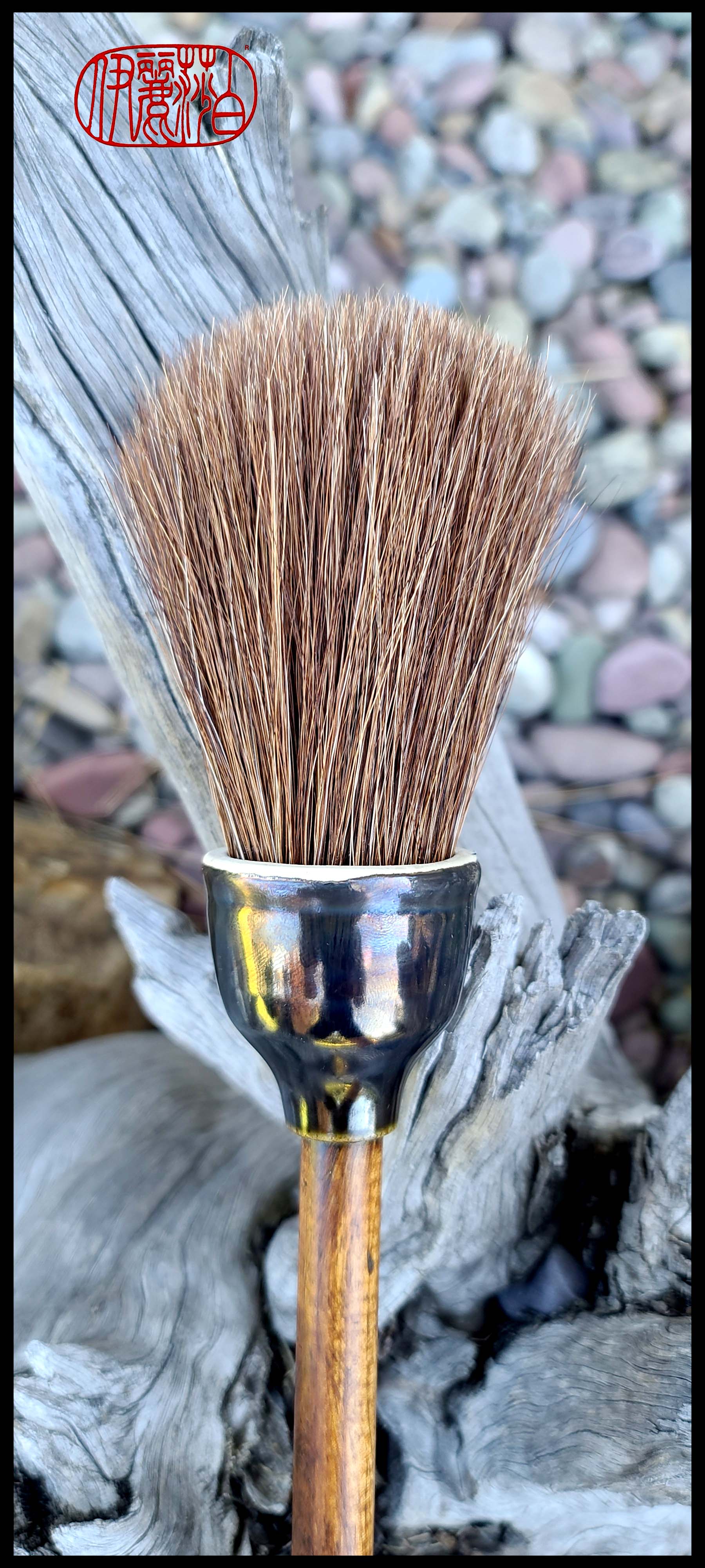 Horsehair Sumi-e Paintbrushes with Ceramic Ferrules MSB #1 & #2 Art Supplies Elizabeth Schowachert Art