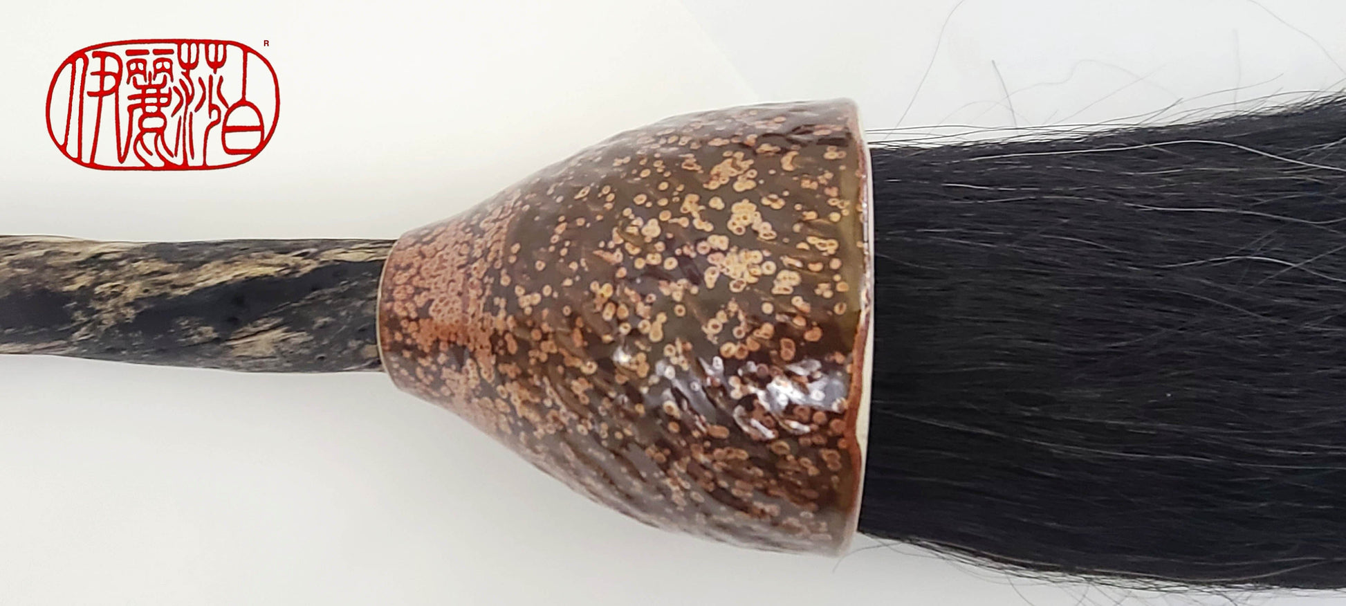Large Black Horsehair Sumi-e Paint Brush With Ceramic Ferrule – Elizabeth  Schowachert Art