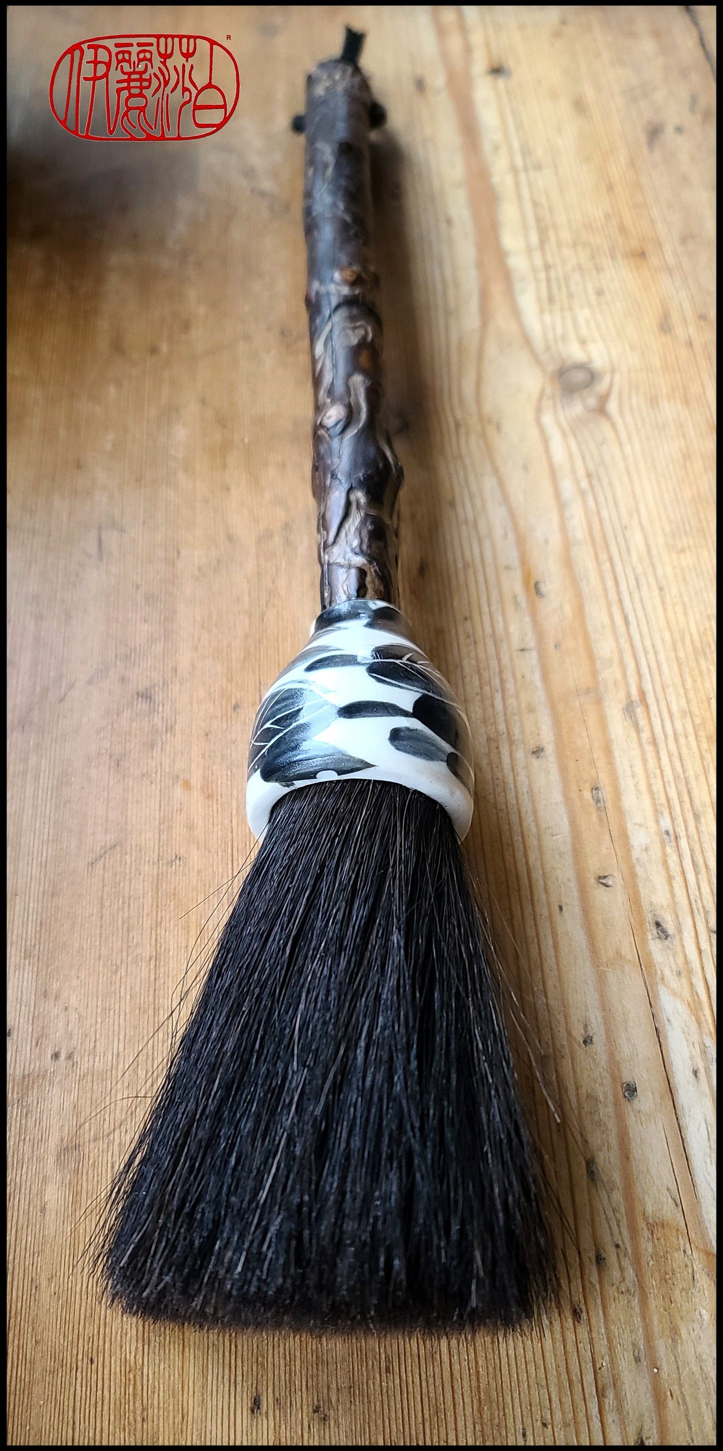 Large & Medium Sumi-e Paint Horsehair Paintbrushes With Wormwood Handles Art Supplies Elizabeth Schowachert Art