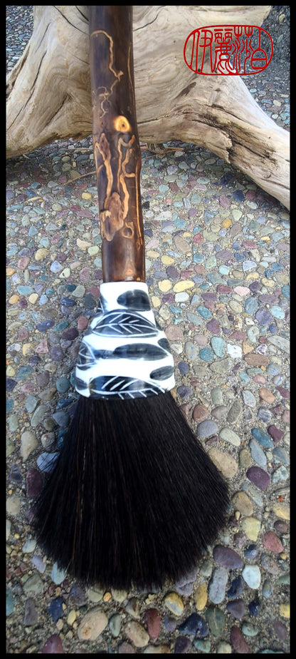 Large Sumi-e Paint Horsehair Paint Brush With Wormwood Handle Art Supplies Elizabeth Schowachert Art